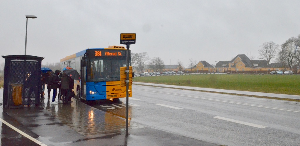 Bus 381 kører fra Hørsholm til Allerød, men mange unge fra Center Sandholm betaler ikke for turen. Arkivfoto: AOB