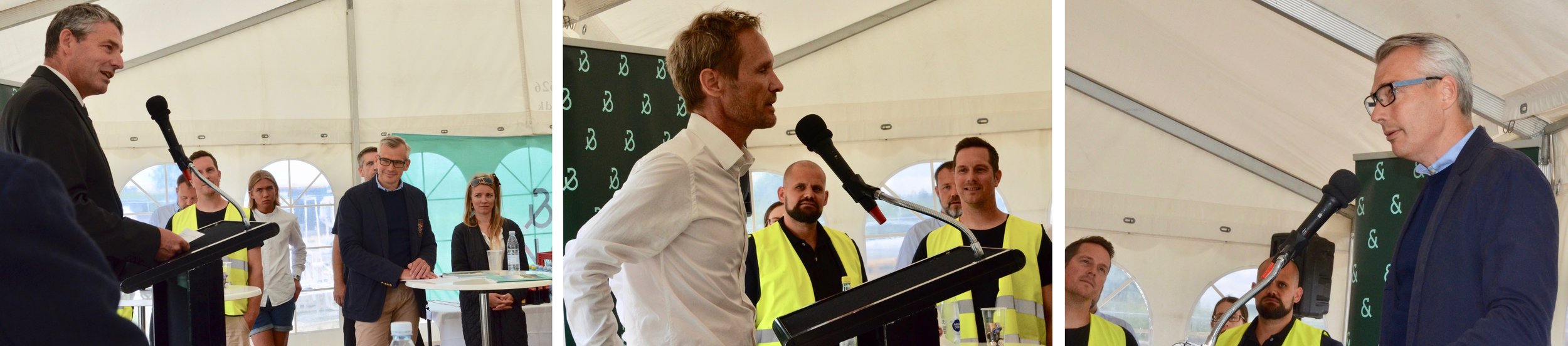 Borgmester Jørgen Johansen, arkitekt MAA Johnny Svendsorg og produktionsdirektør Per Thomas Dahl. Fotos: AOB