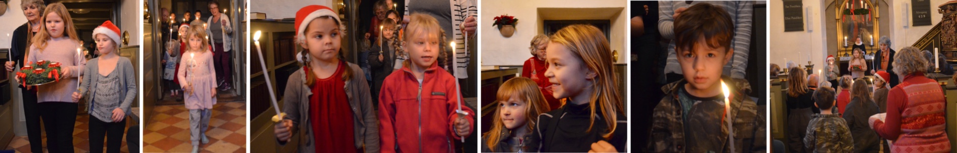 I går var det 1. advent-gudstjeneste, der som altid indledes ved at byens børn bærer lys ind i kirken. Fotos: AOB