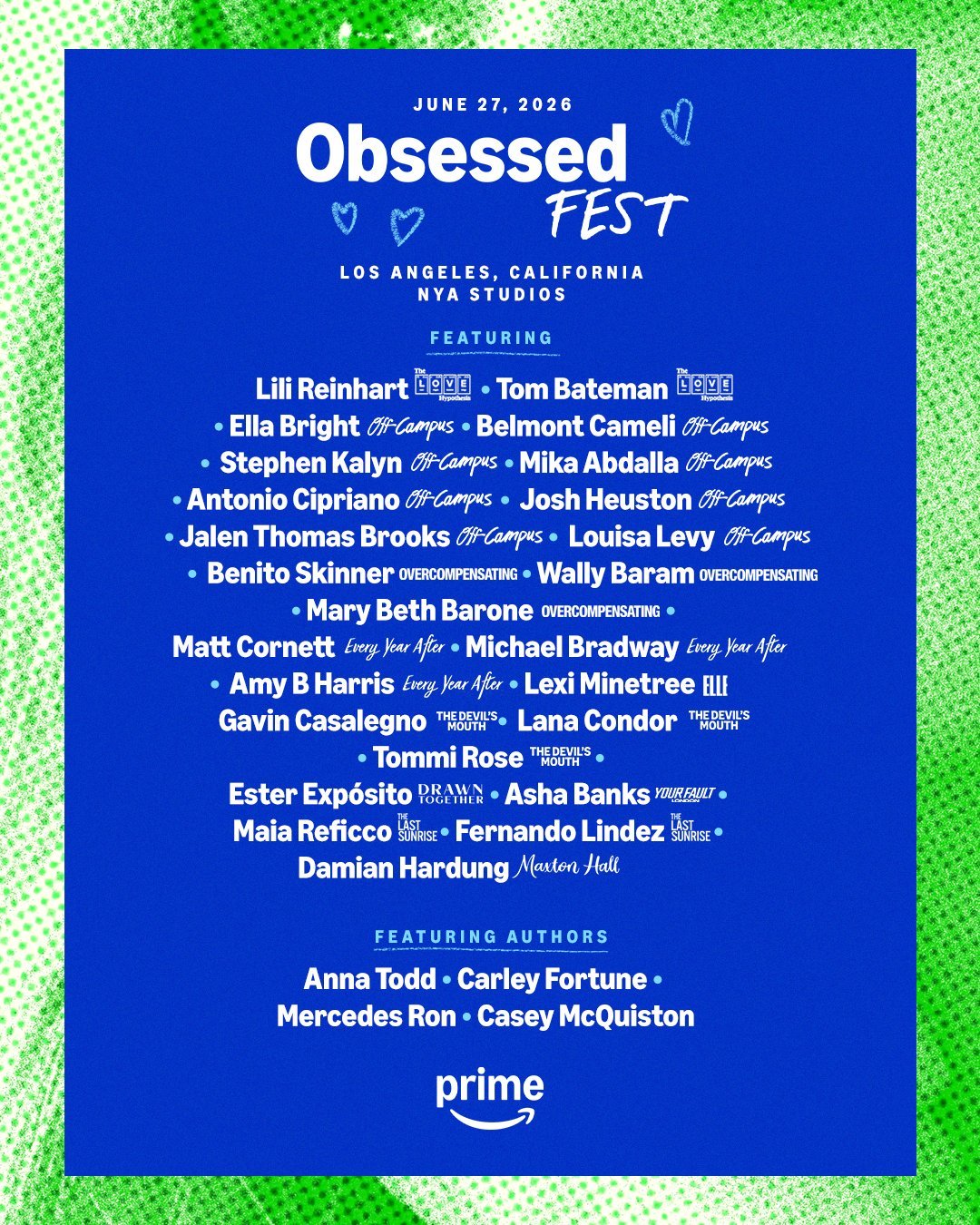 Obsessed Fest Will Feature Stars From Off Campus, The Love Hypothesis, & More