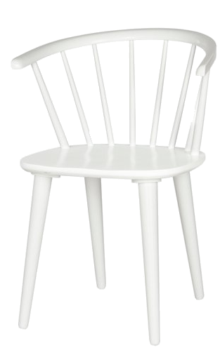 set of two white wood spindle dining chairs