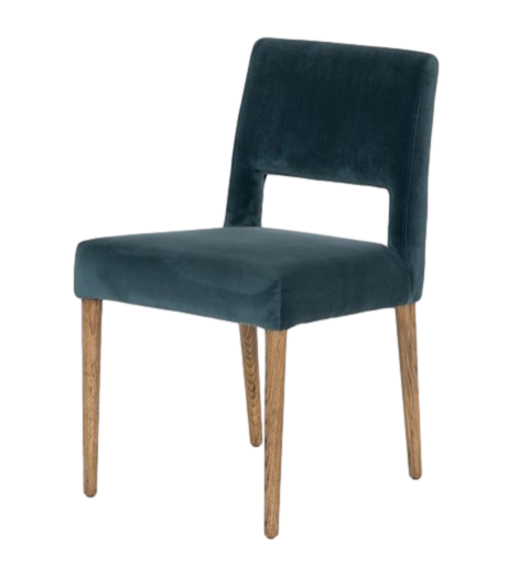 teal velvet modern dining room chair