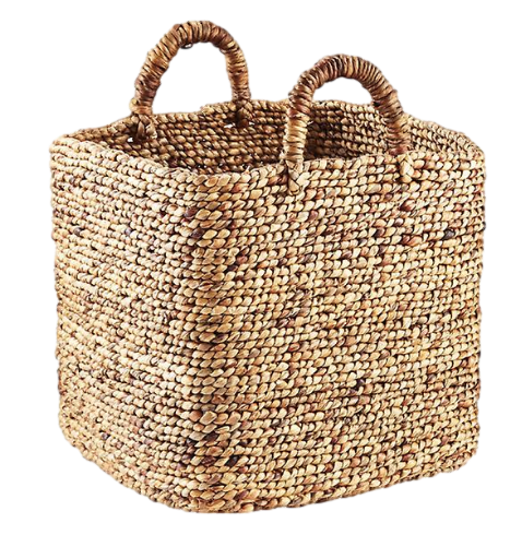 water hyacinth large woven basket with handles