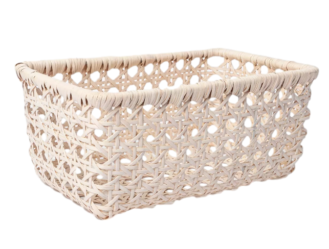 cane woven rattan basket in natural