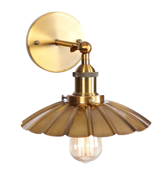 brass scalloped wall sconce
