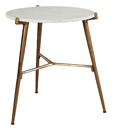 modern brass and marble side table