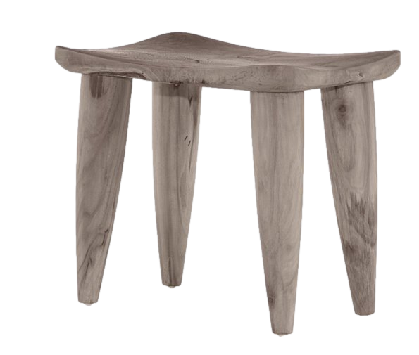 weathered wood indoor/outdoor boho stool ottoman