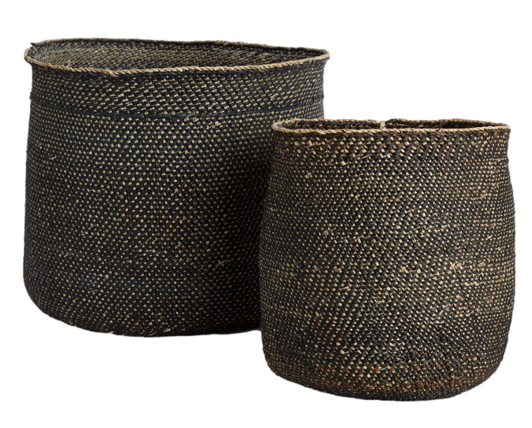 woven dark brown iringa boho baskets