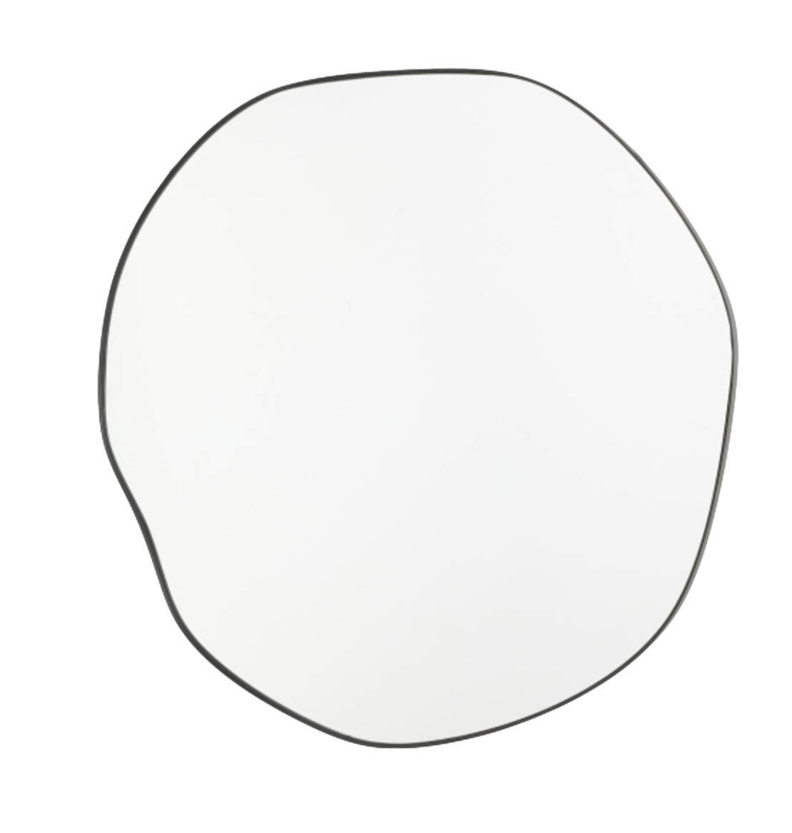 Black Framed Squiggle Imperfect Round Mirror