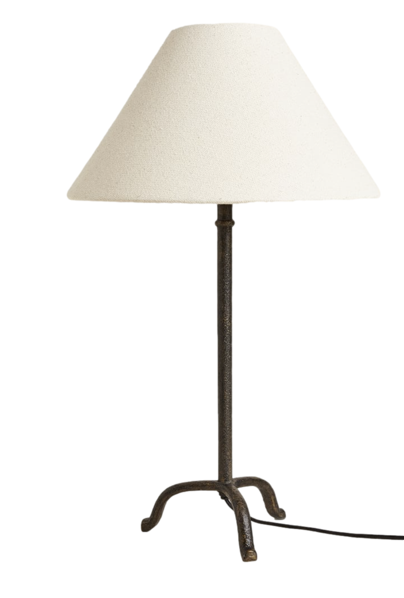 Metal Tripod Base Lamp with Tapered Shade