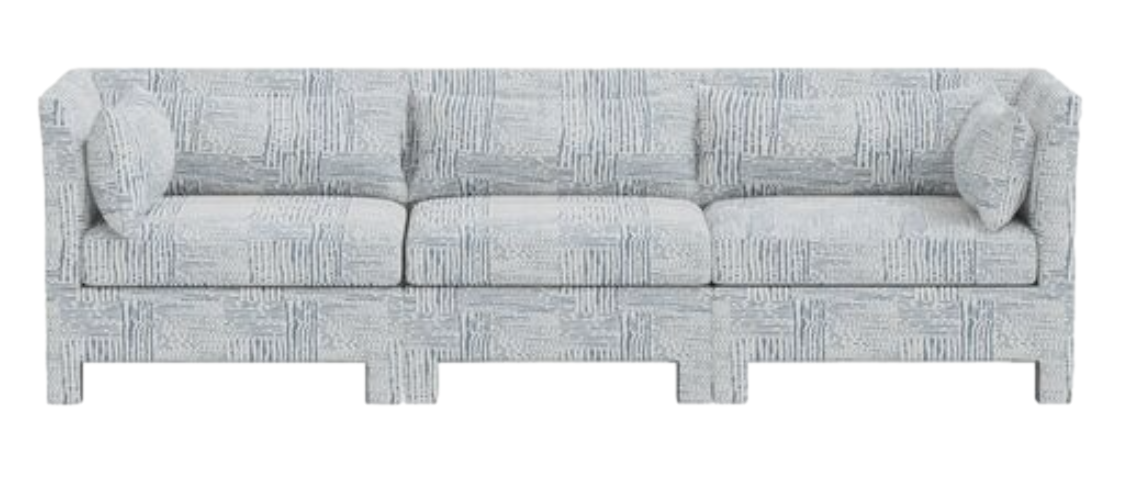Nikki Chu Blue Patterned Modern Sofa