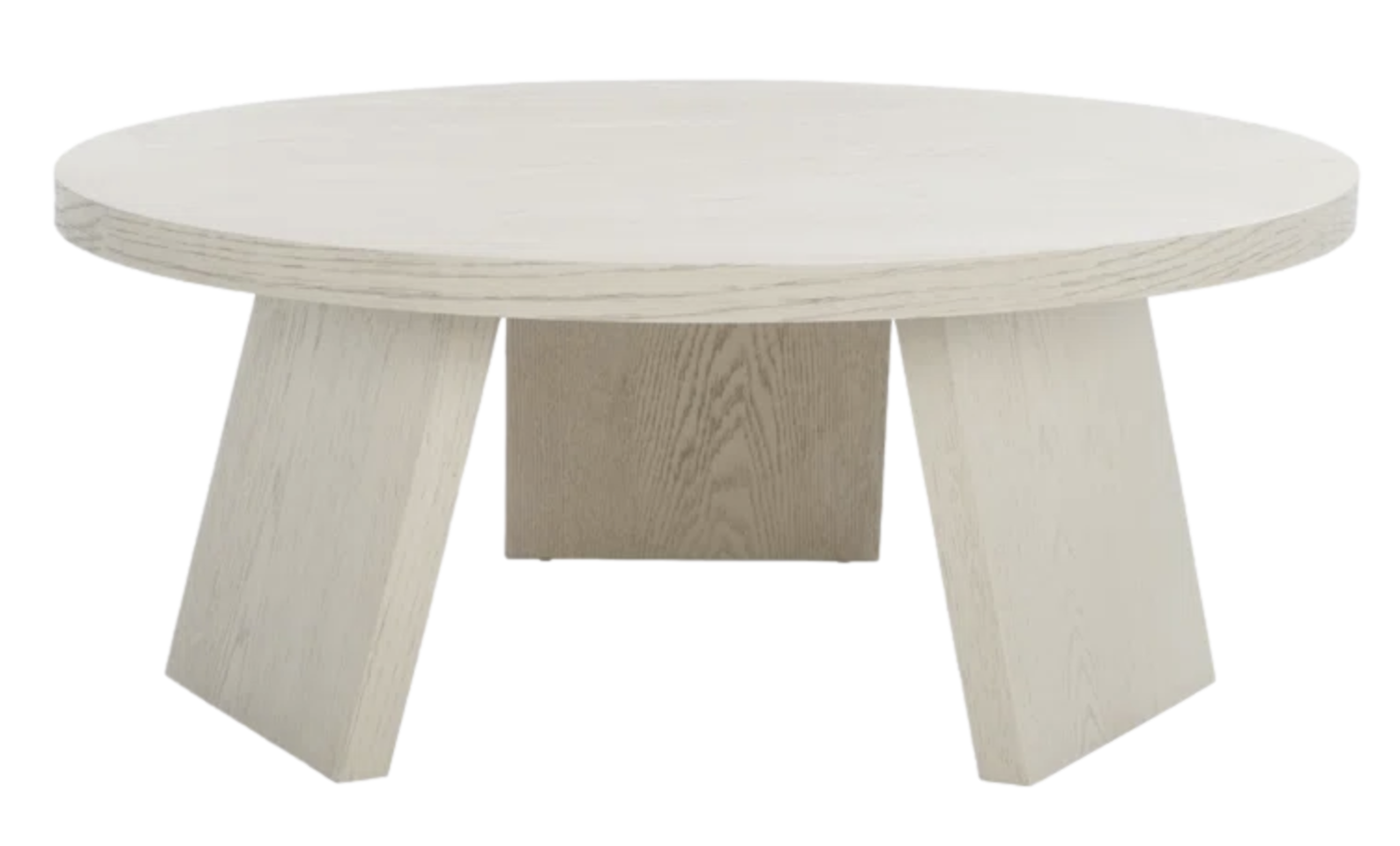 White wash 36" diameter modern coffee table