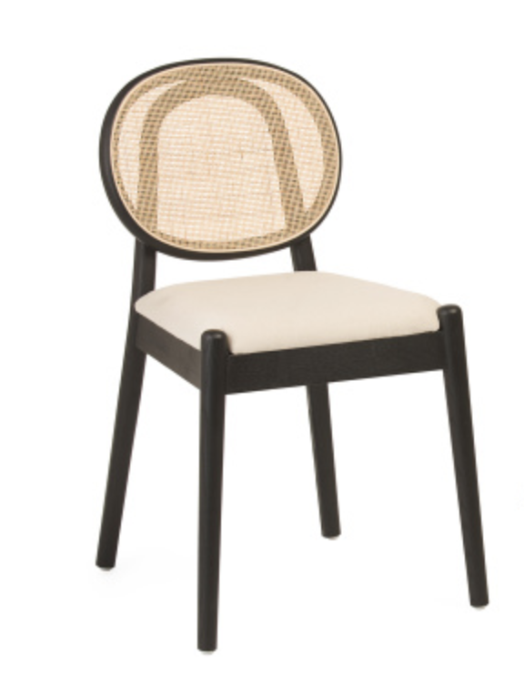 Black Rattan Dining Chairs with Cushion