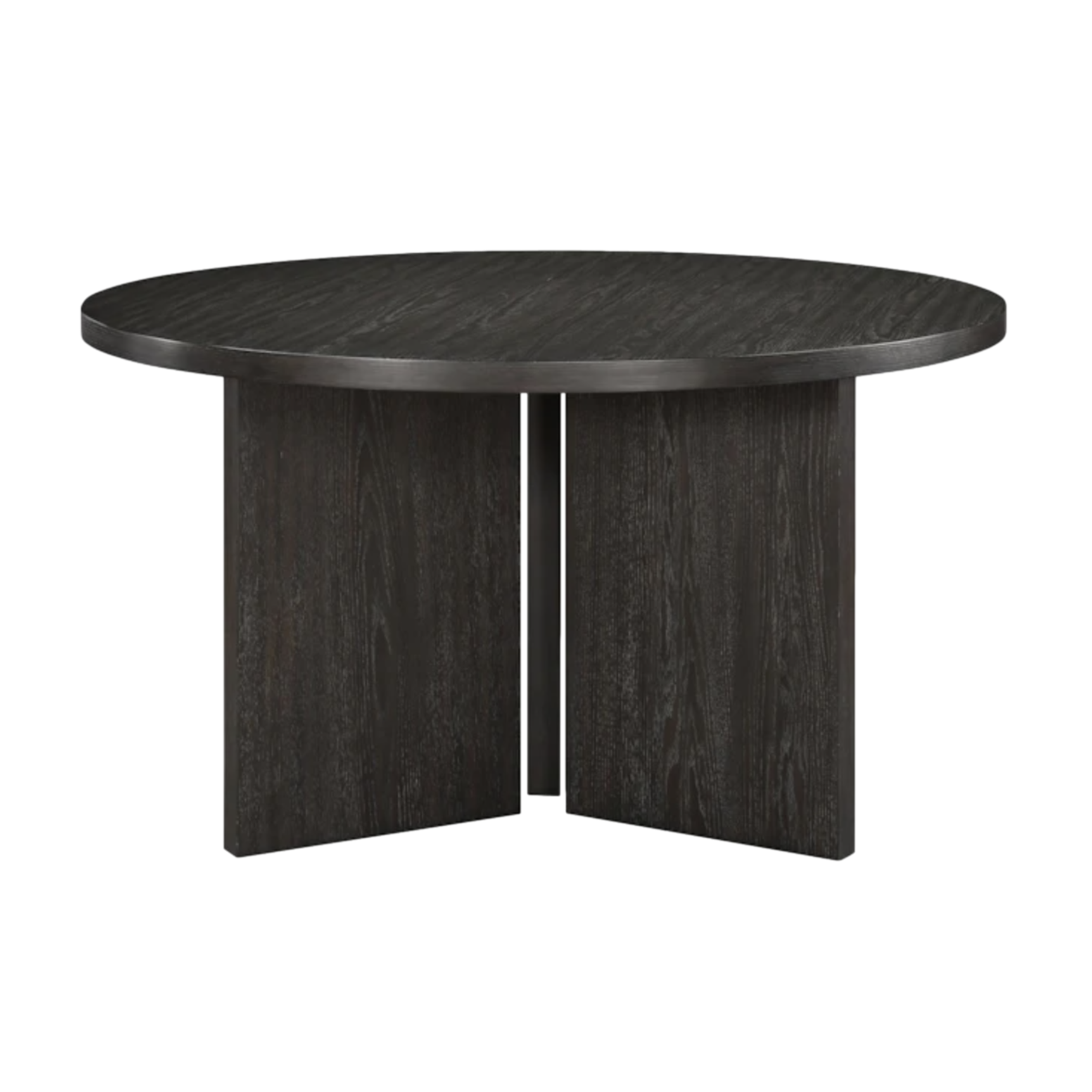  Round dark wood modern dining table 