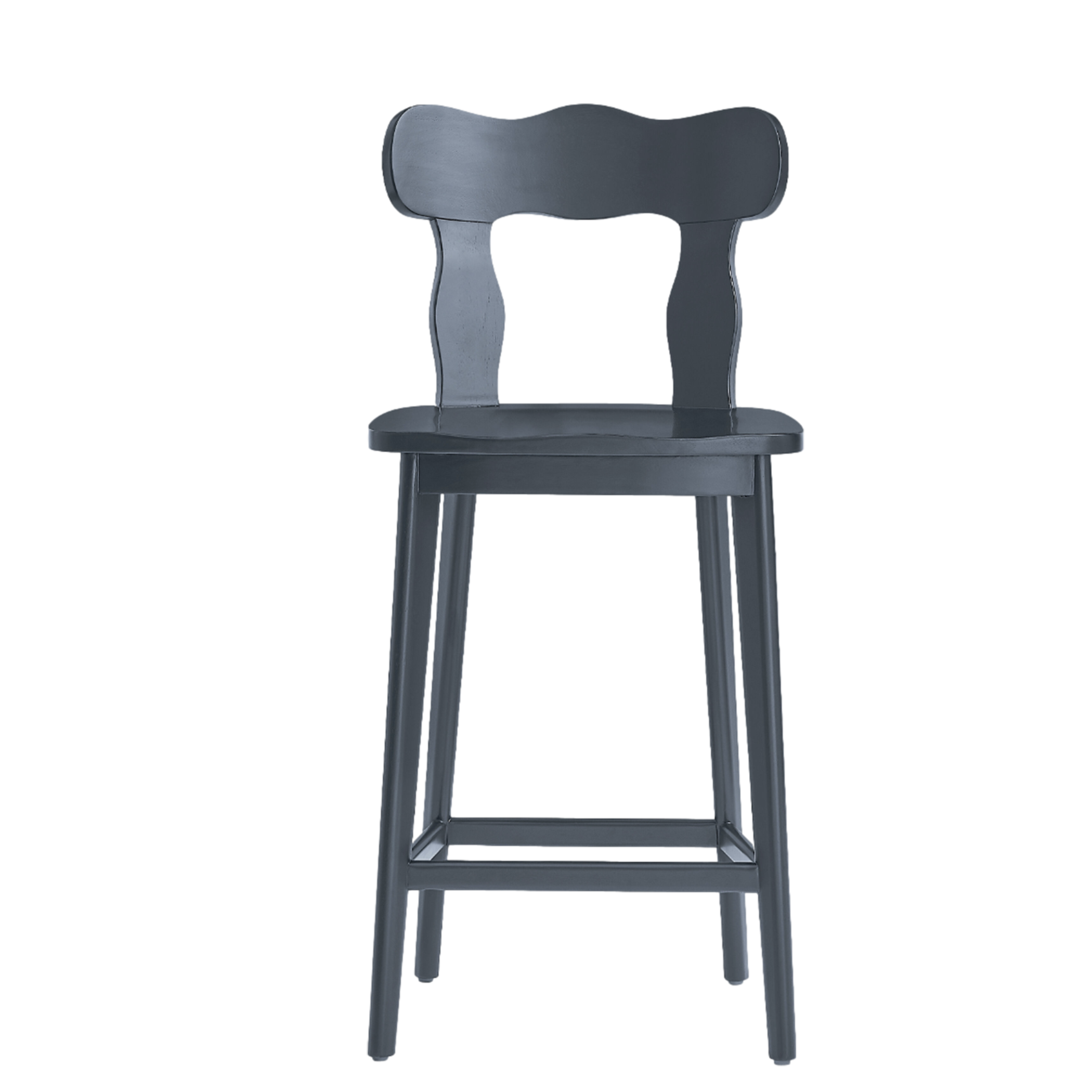  Blue wavy wood barstool 