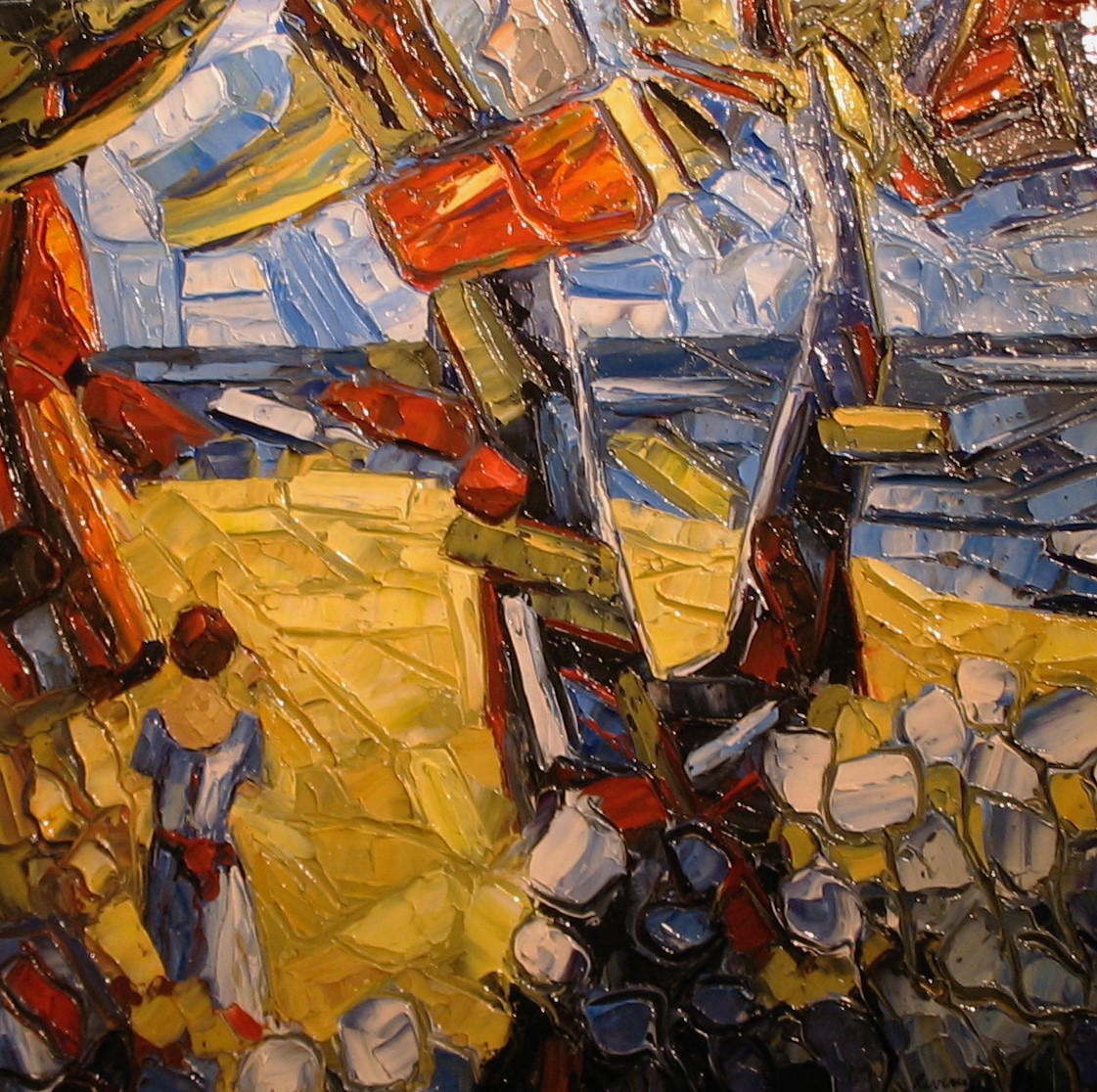 Woman on seashore 36X36