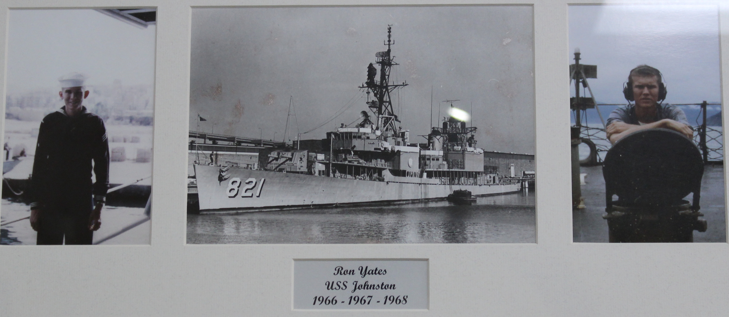 Ron Yates aboard the USS Johnston