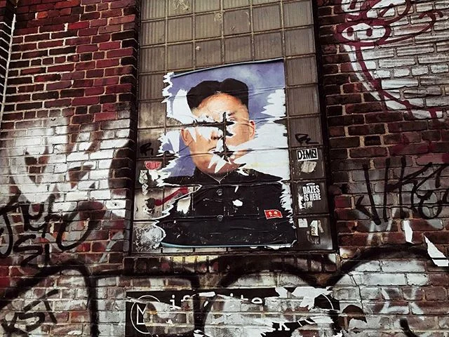 // defaced //
&bull;
&bull;
&bull;
#graffitinyc #northkorea #defaced #graffiti_aroundtheworld #graffititags #streetartwork #streetartnewyork #iphone7plus #brick #wall #shotoniphone #momentlens #streetart #newyork #street #art #graffiti #urbanart #tra
