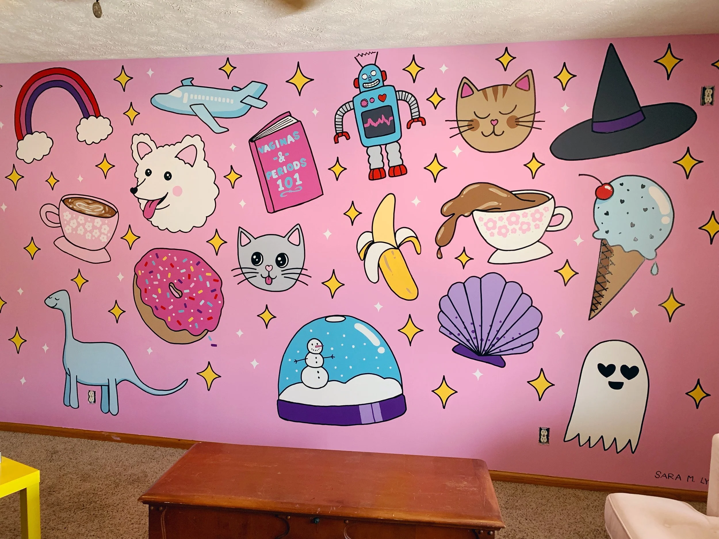 in-home mural for a private collector, omaha, NE, 2019