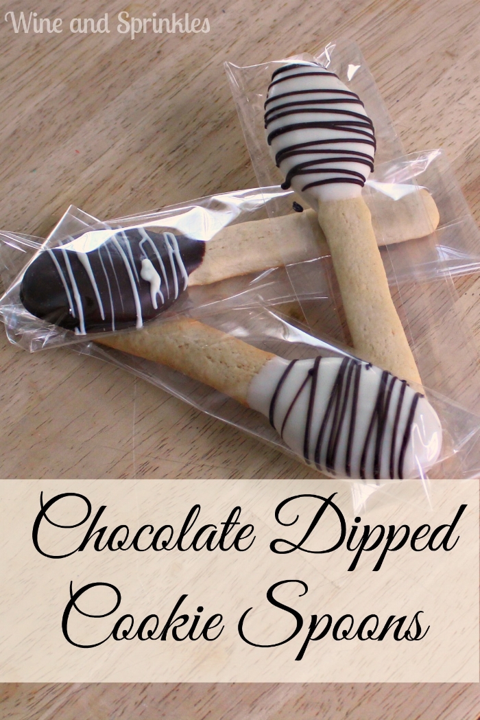 Chocolate Dipped Cookie Spoons — Wine & Sprinkles