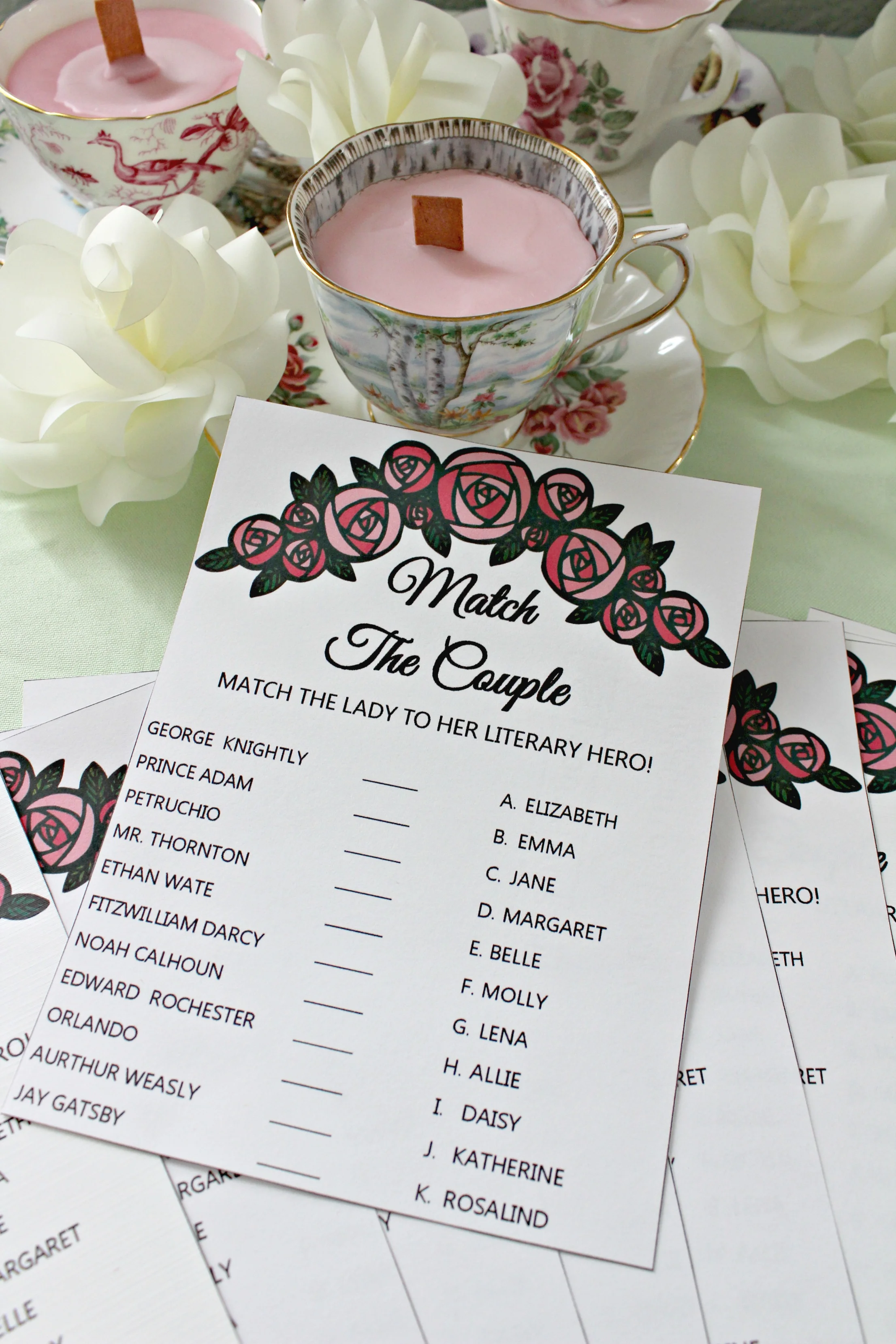 Beauty and the Beast Match the Couple Bridal Shower Game