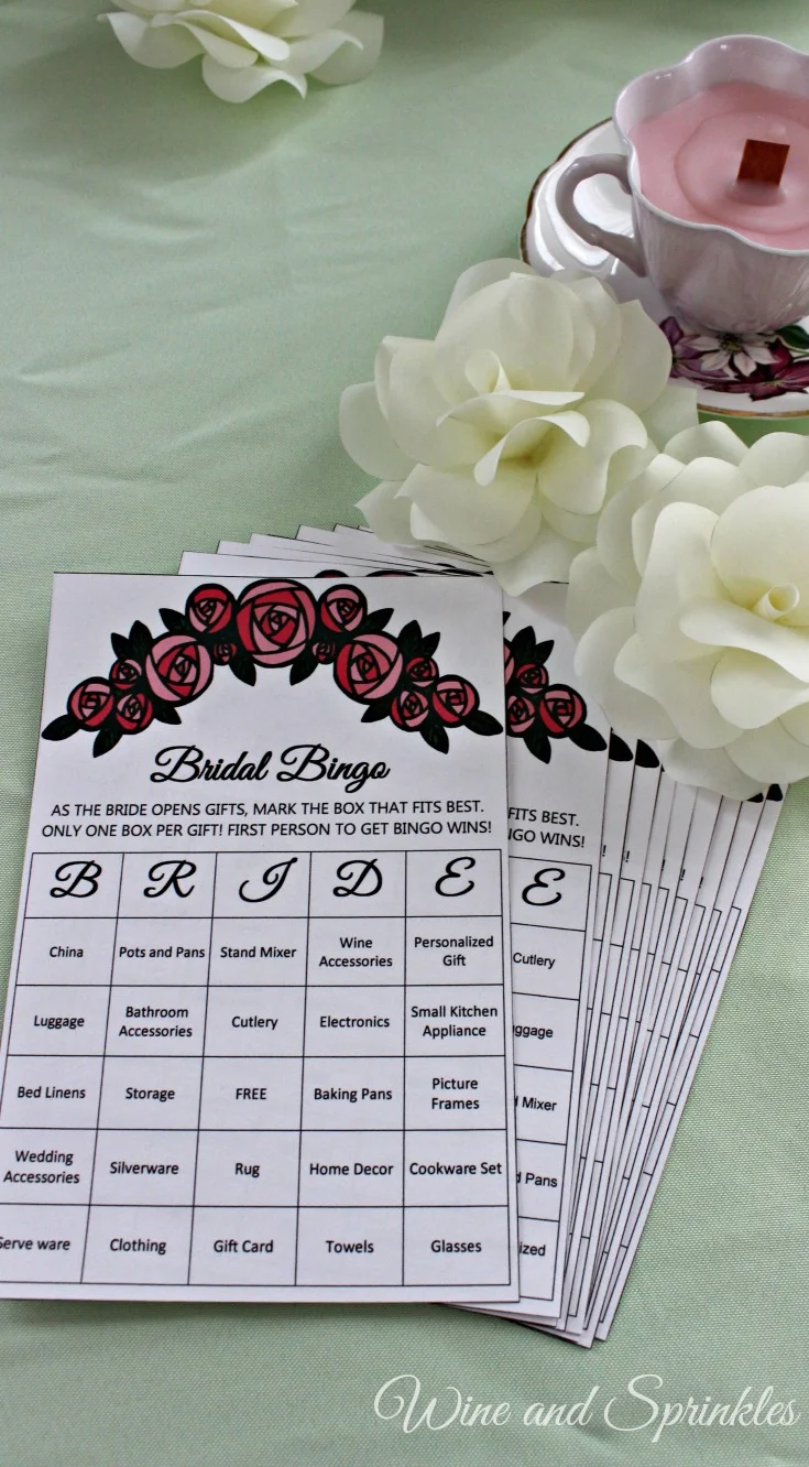 Beauty and the Beast Bridal Bingo