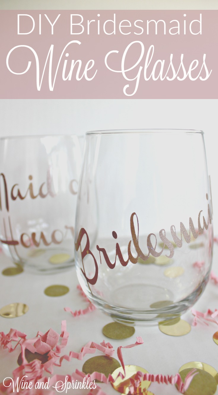 Bridesmaids wine glasses