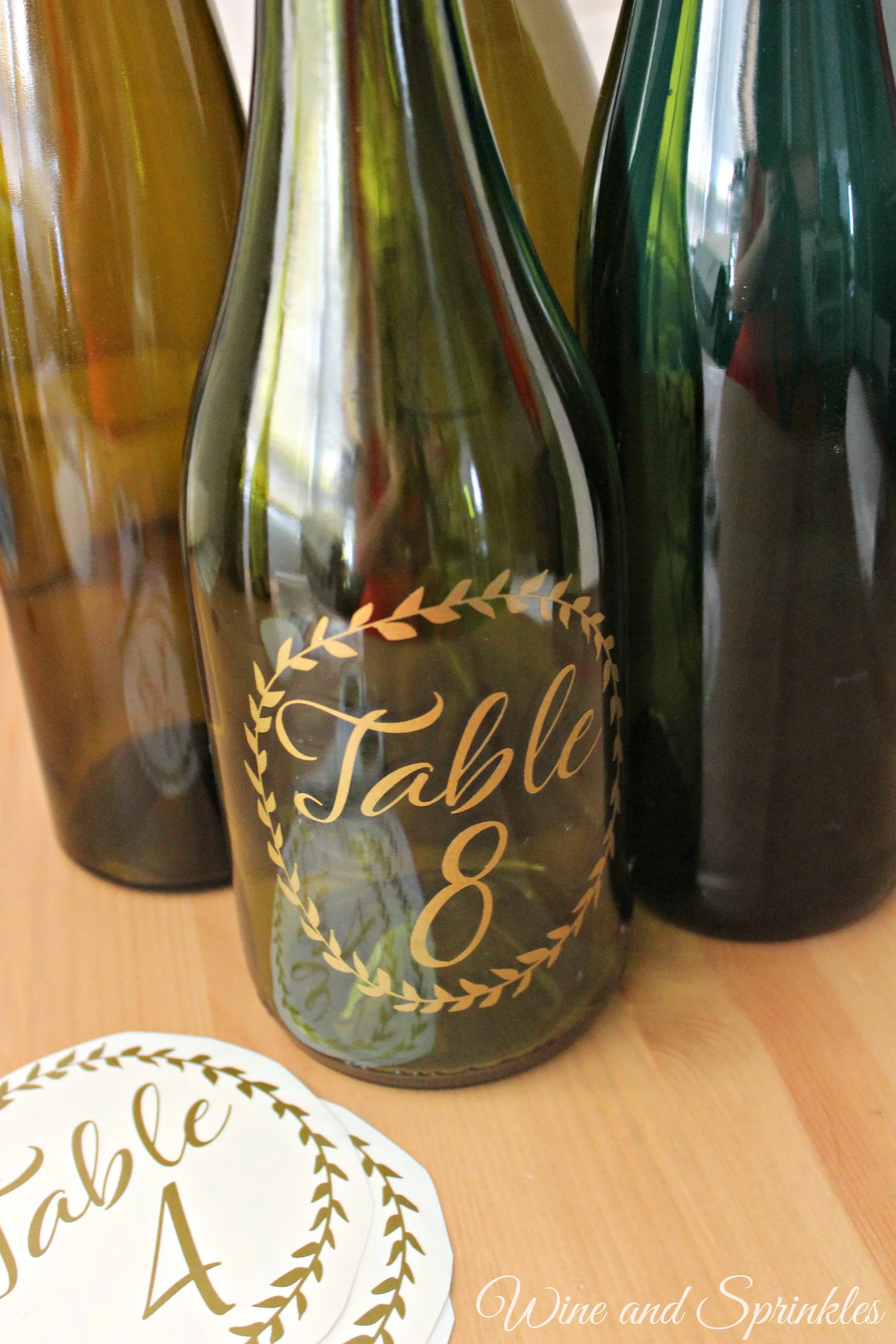 Wreath Wine Bottle Table Numbers Wine Sprinkles