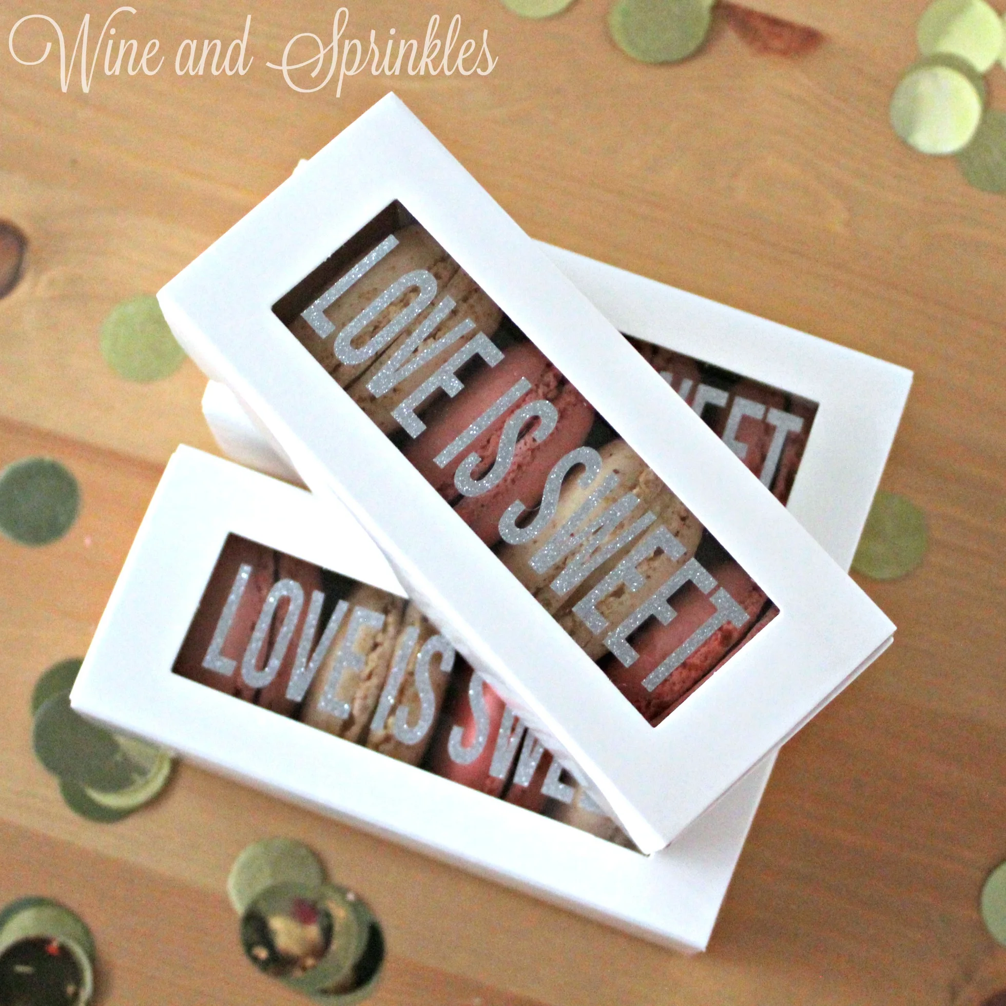 Love is Sweet Macaroon Favor Boxes