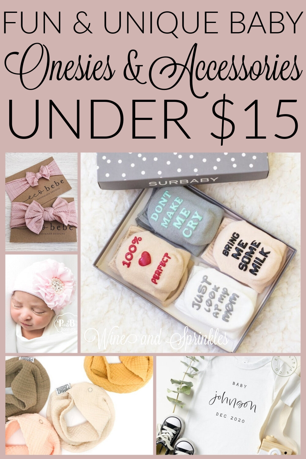 gispende Skynd dig økologisk 25 Cheap and Unique Baby Onesies and Wardrobe Accessories Under $15 — Wine  & Sprinkles