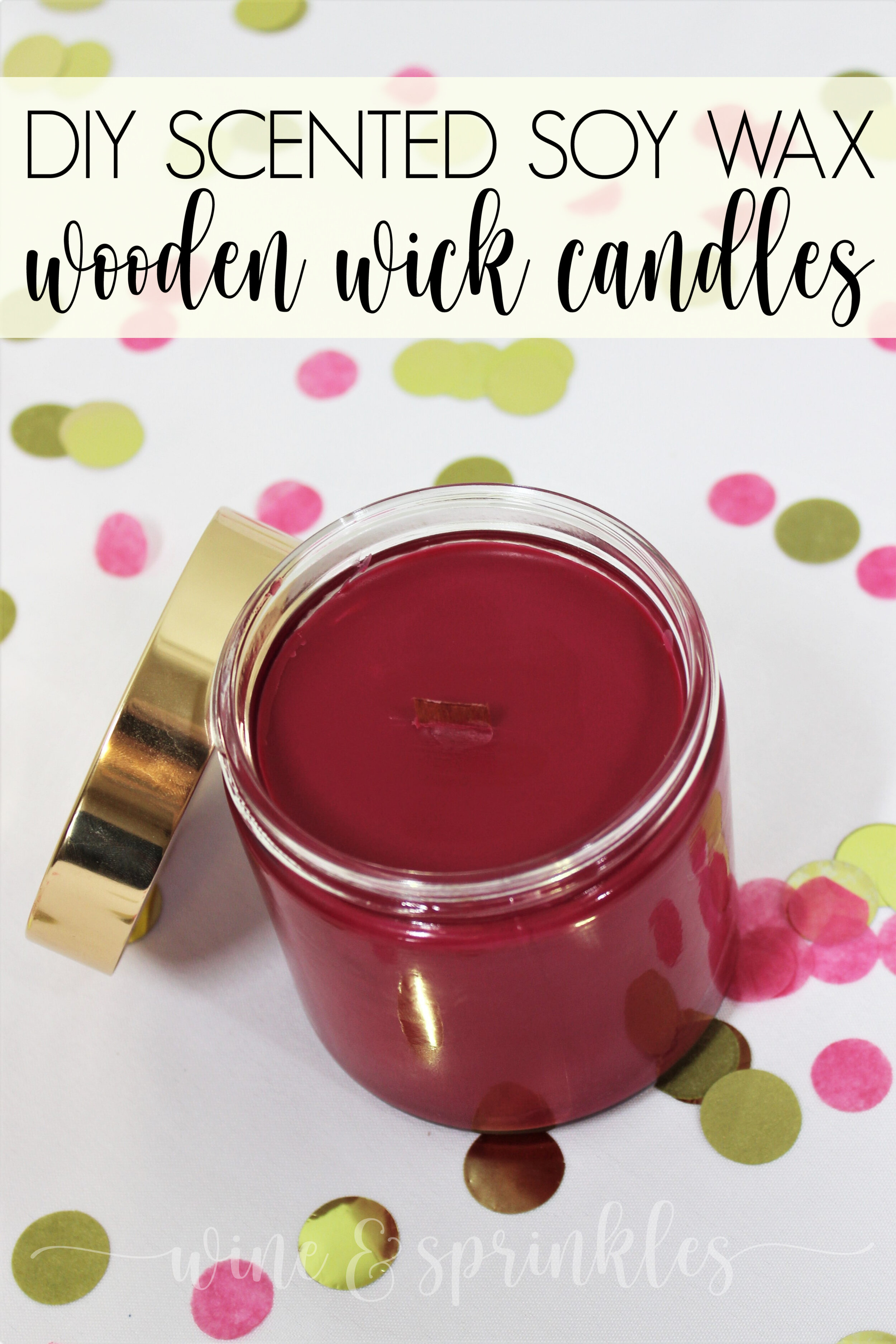 DIY Scented Soy Wax Wooden Wick Candles