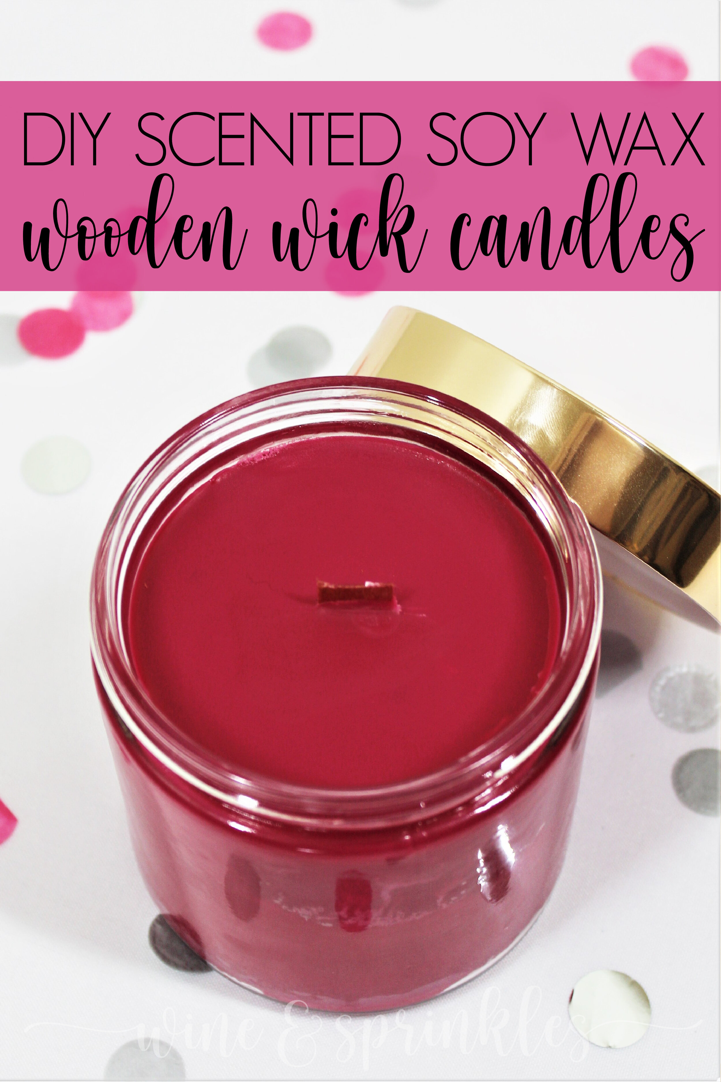 DIY Scented Soy Wax Wooden Wick Candles