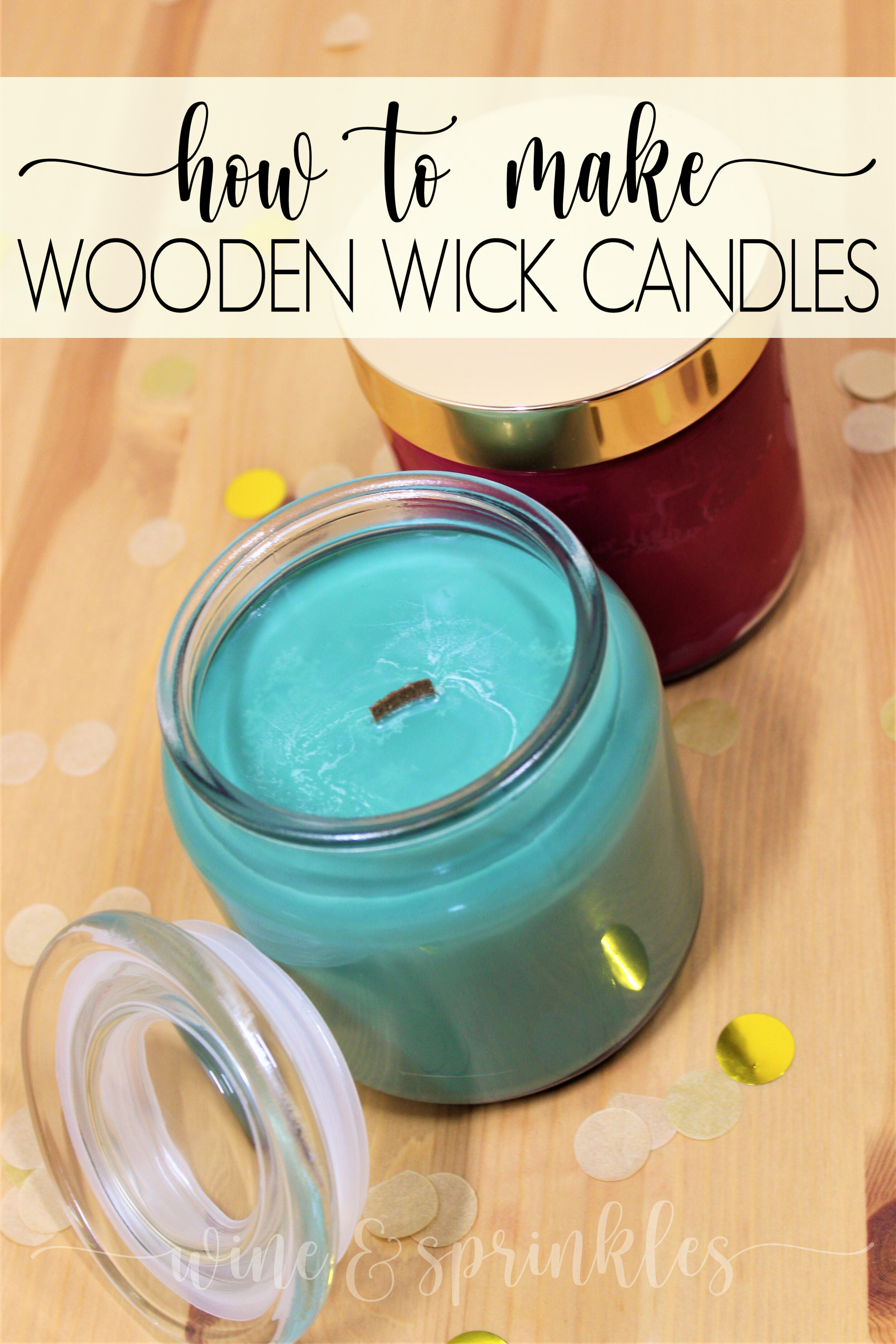 DIY Scented Soy Wax Wooden Wick Candles