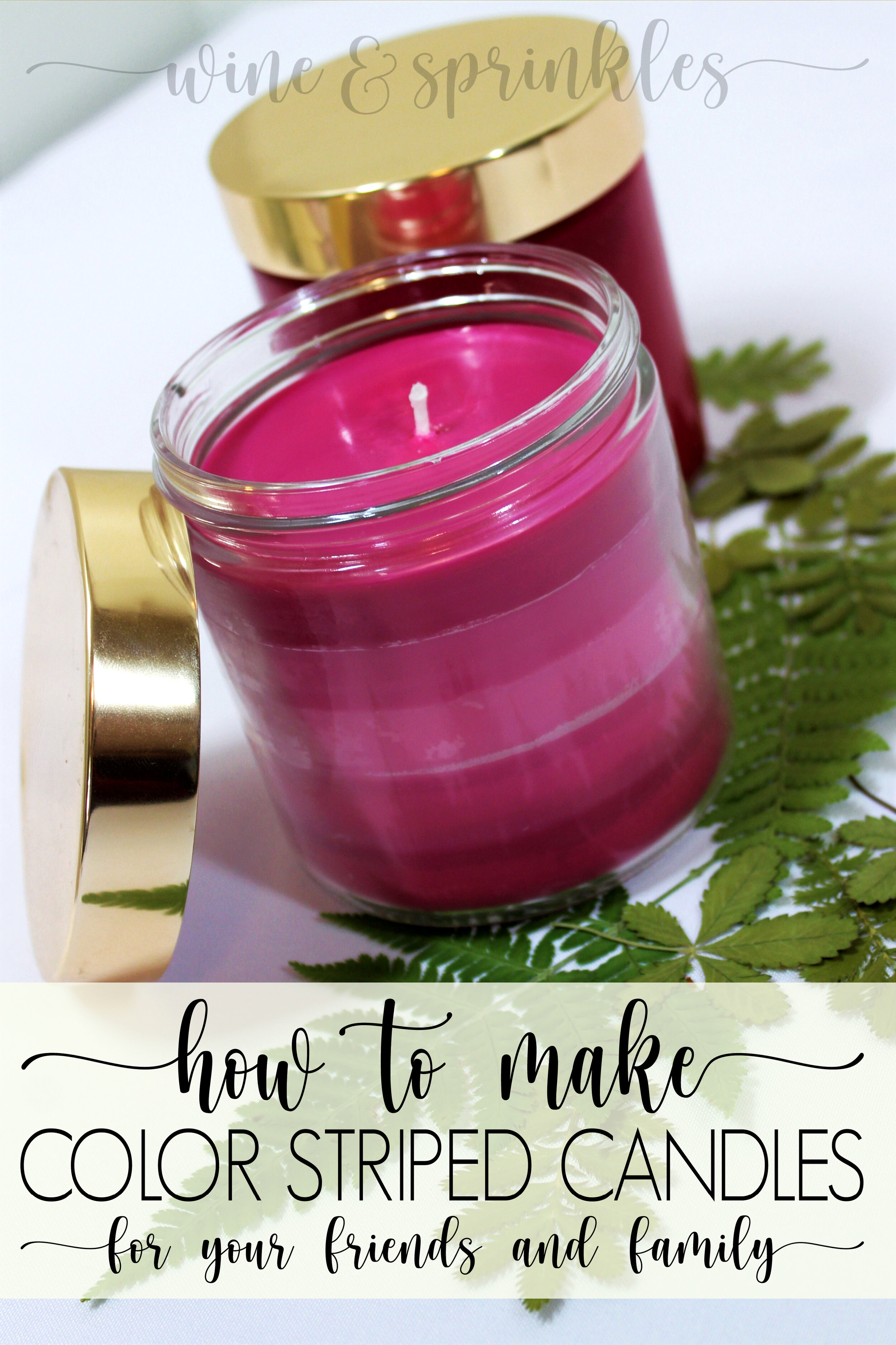 DIY Color Striped Soy Wax Candle — Wine & Sprinkles