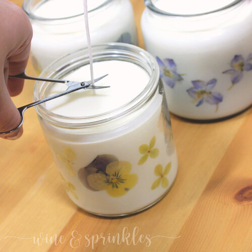 DIY Dried Pressed Flower Wall Soy Wax Scented Candles — Wine & Sprinkles