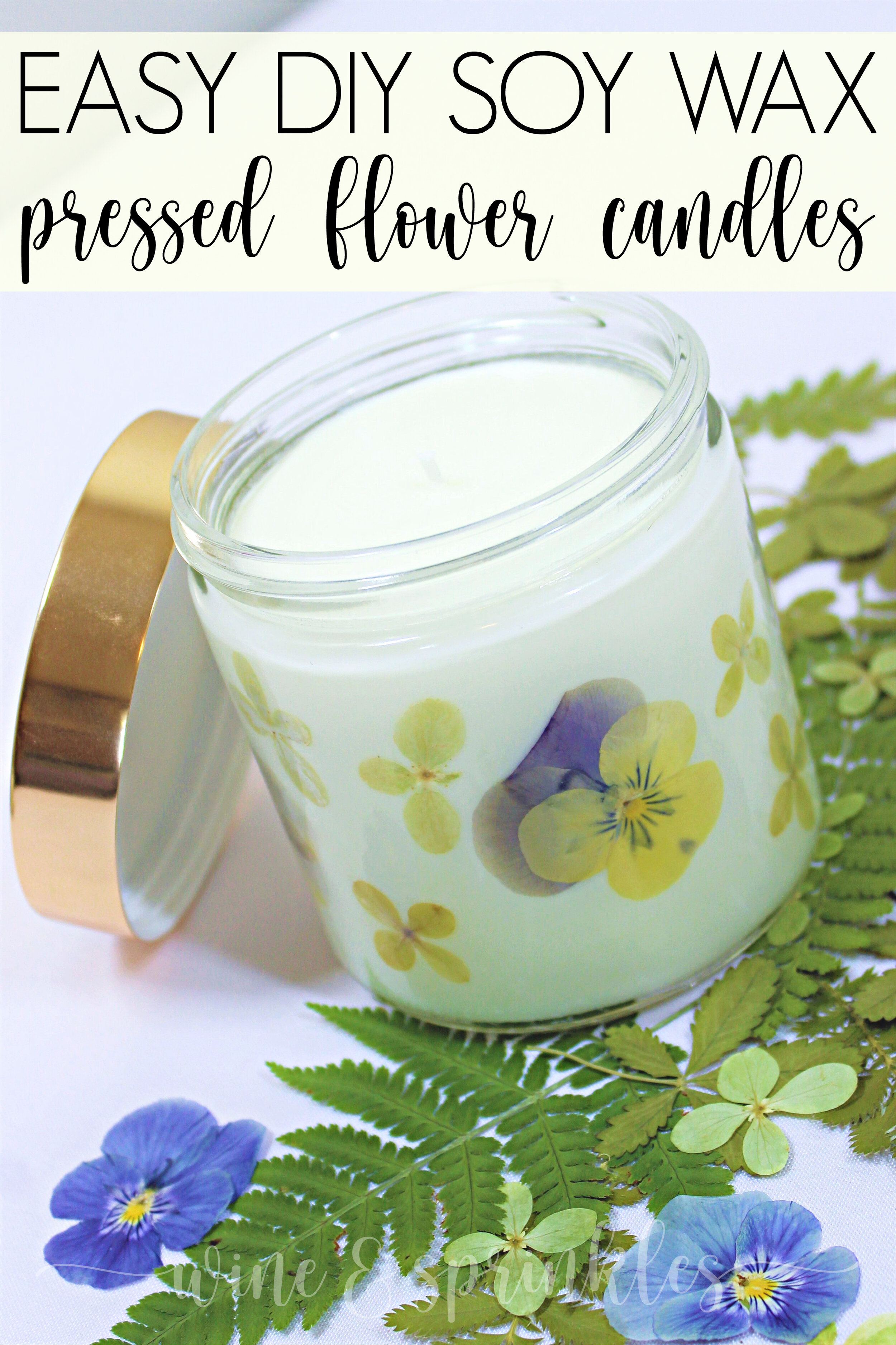 DIY Dried Pressed Flower Wall Soy Wax Scented Candles