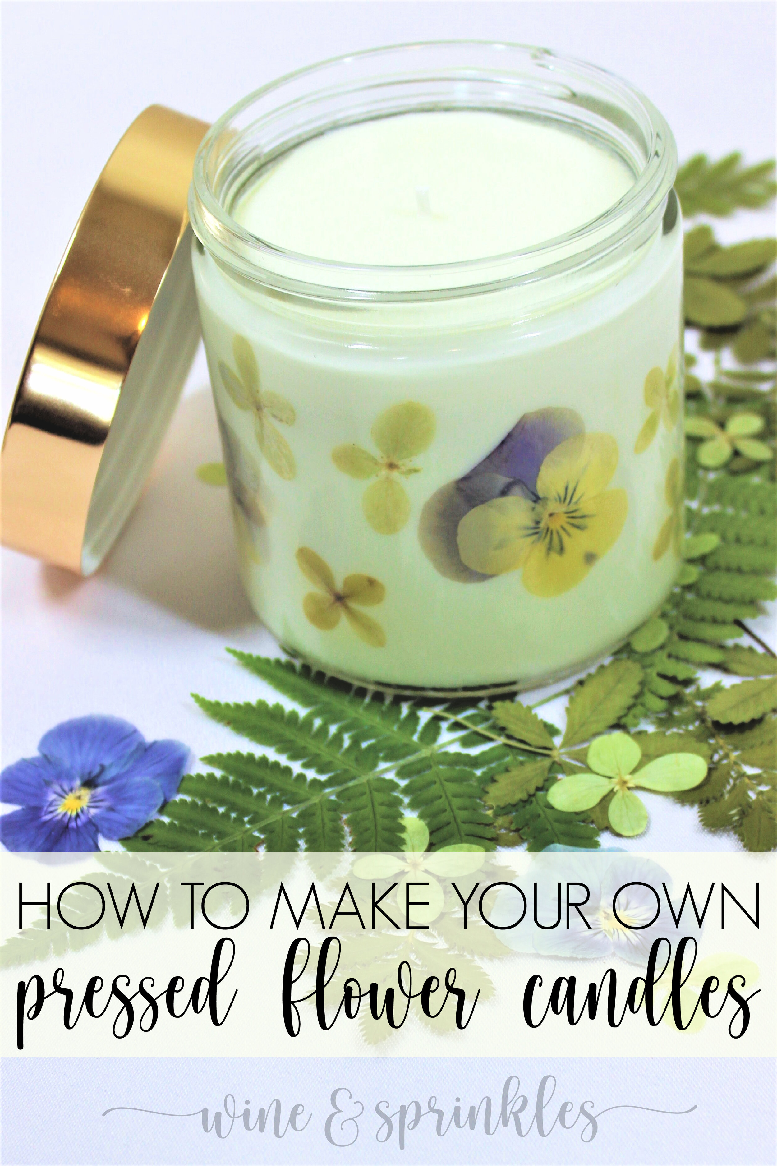 DIY Dried Pressed Flower Wall Soy Wax Scented Candles