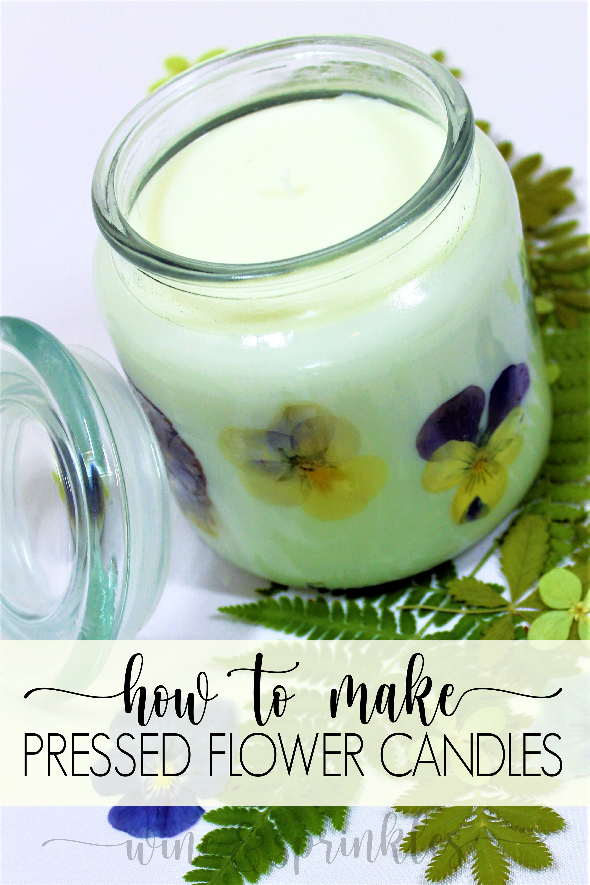 DIY Dried Pressed Flower Wall Soy Wax Scented Candles