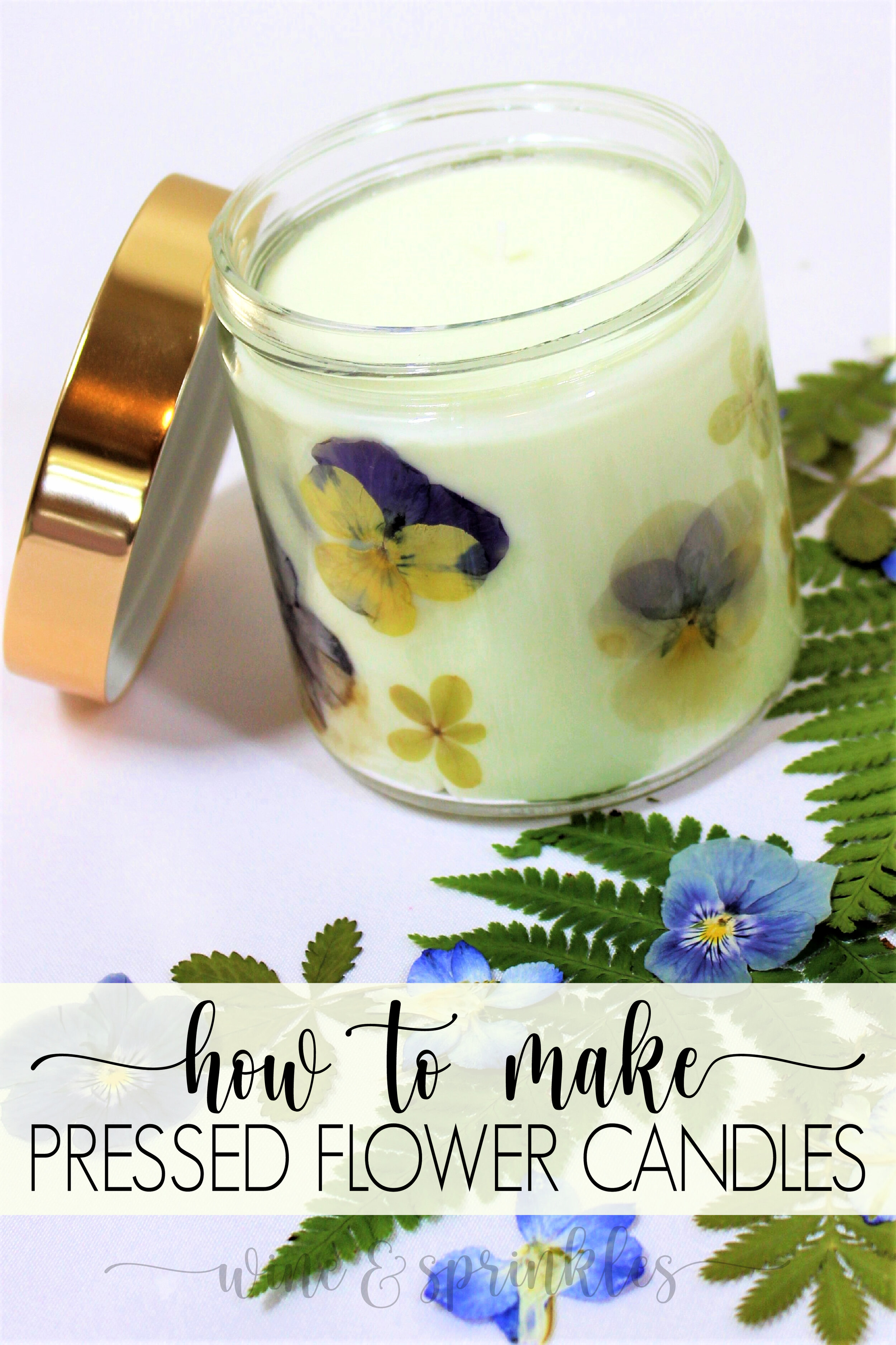 DIY Dried Pressed Flower Wall Soy Wax Scented Candles