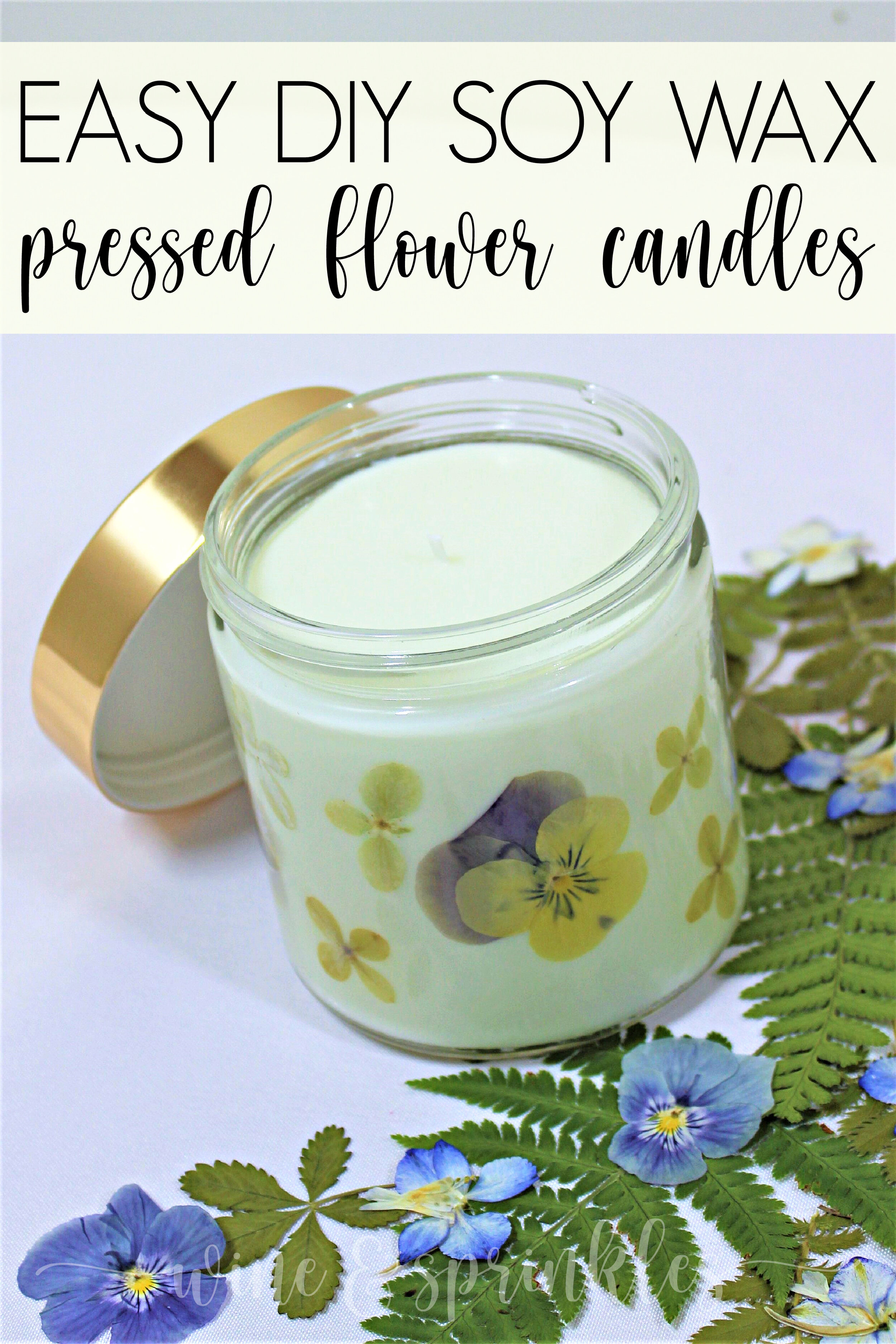 DIY Dried Pressed Flower Wall Soy Wax Scented Candles