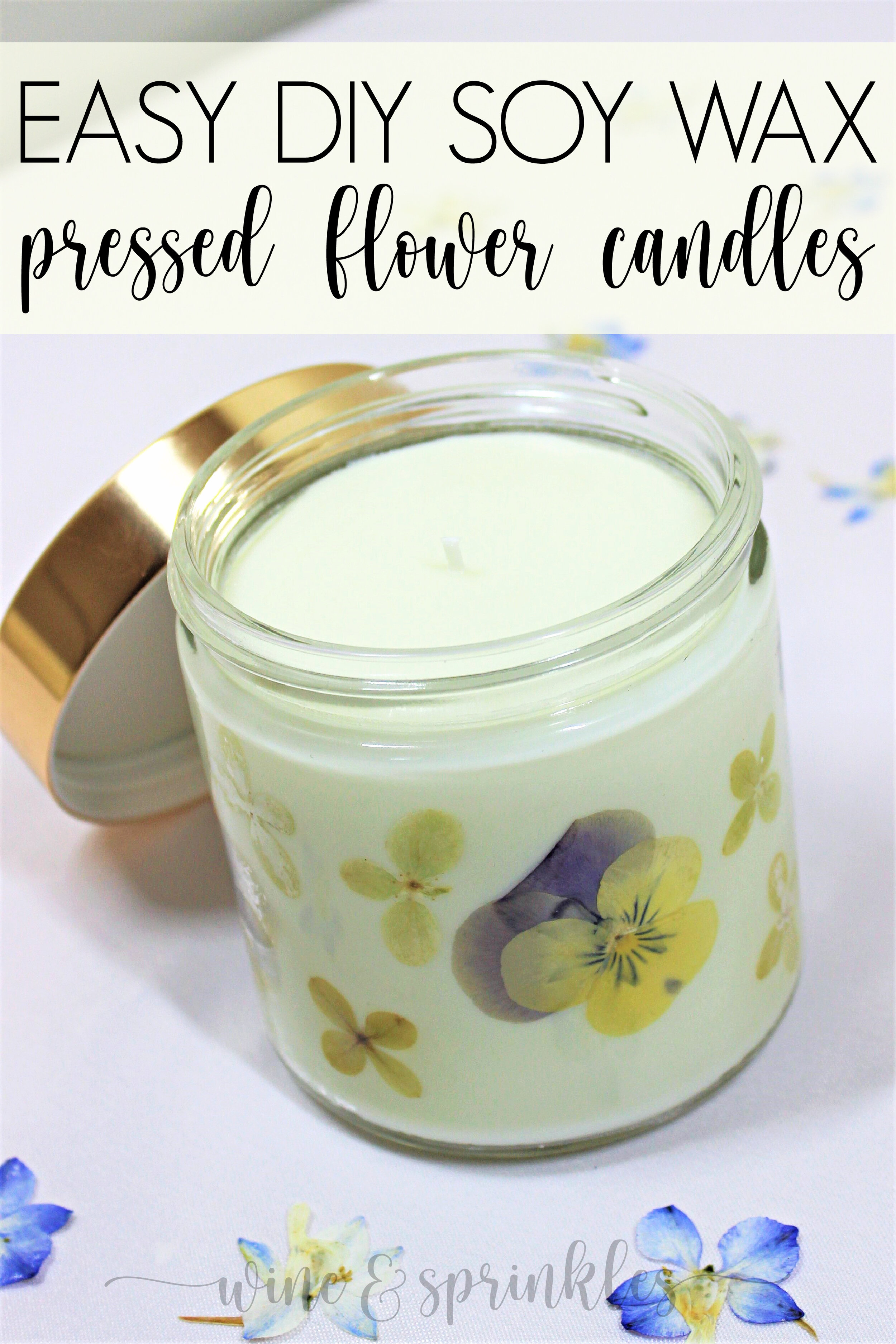 DIY Dried Pressed Flower Wall Soy Wax Scented Candles