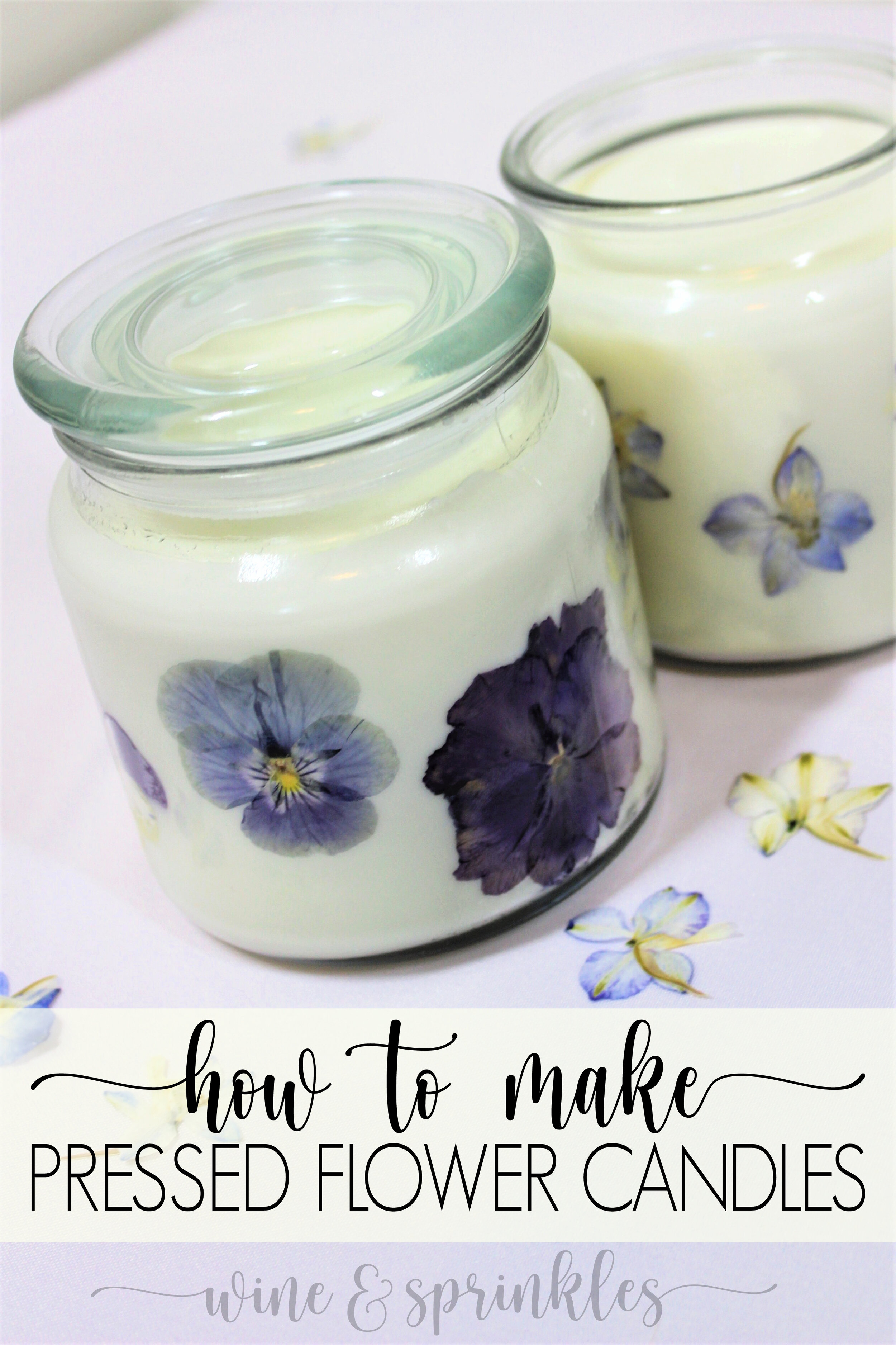 DIY Dried Pressed Flower Wall Soy Wax Scented Candles