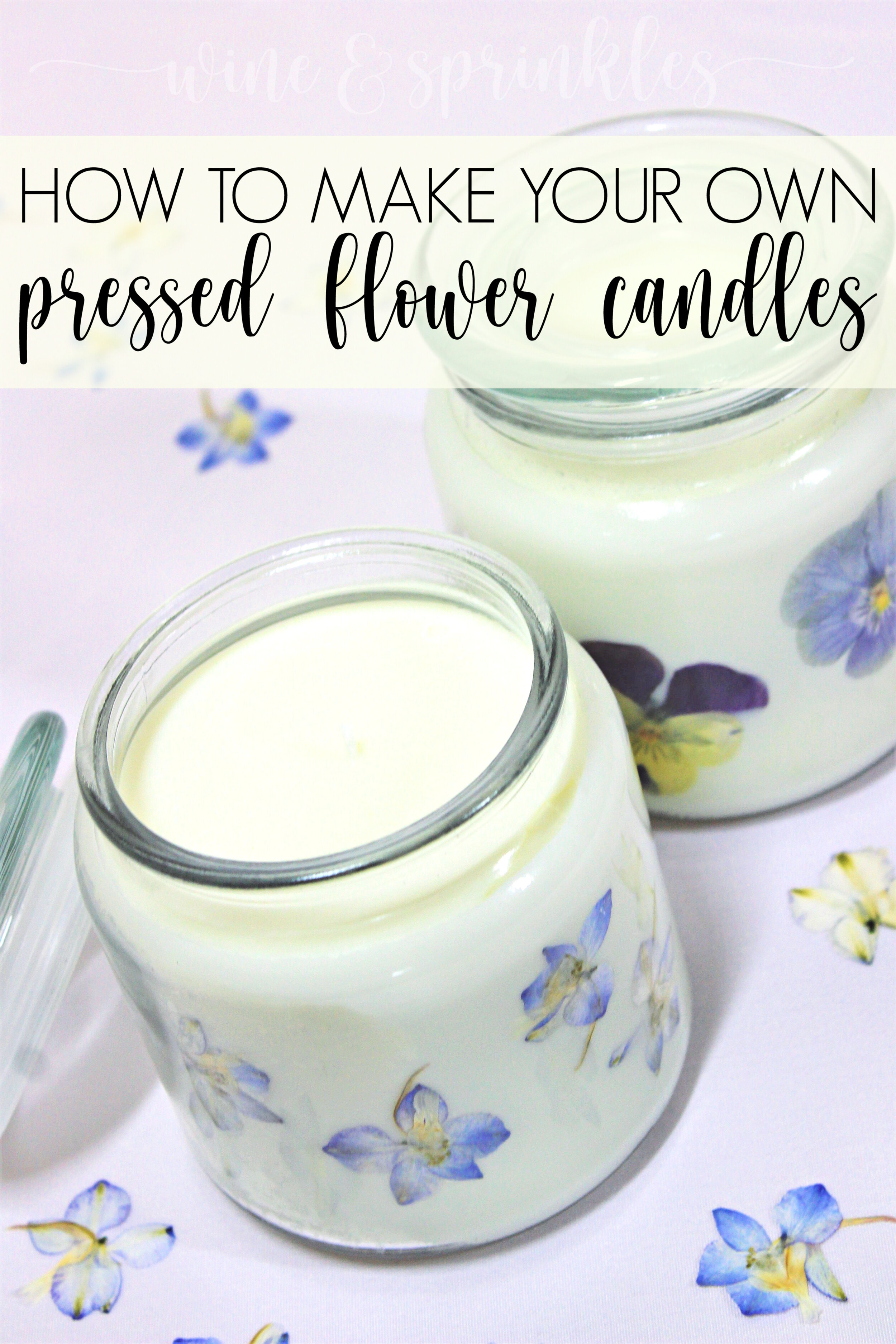 DIY Dried Pressed Flower Wall Soy Wax Scented Candles