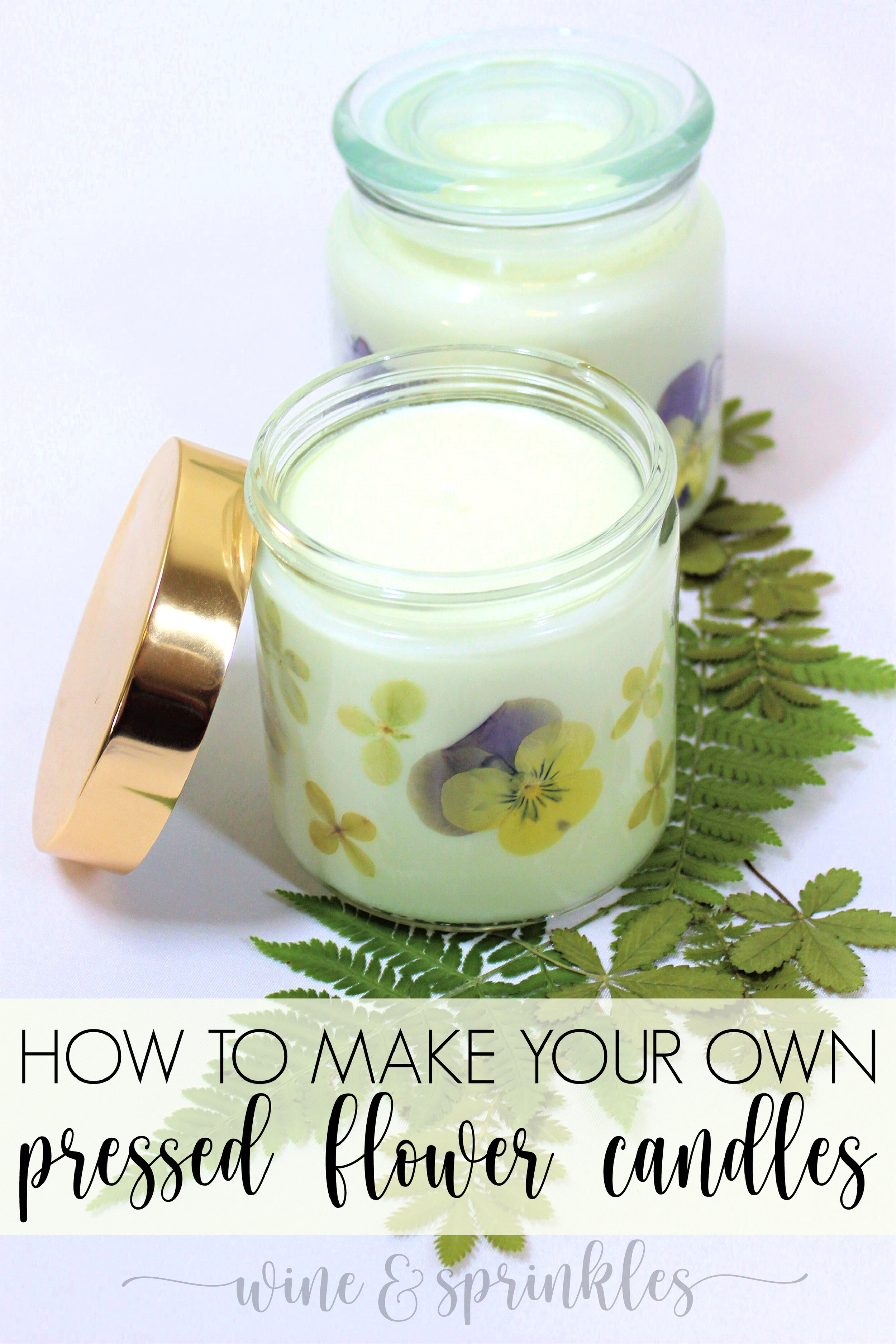 DIY Dried Pressed Flower Wall Soy Wax Scented Candles