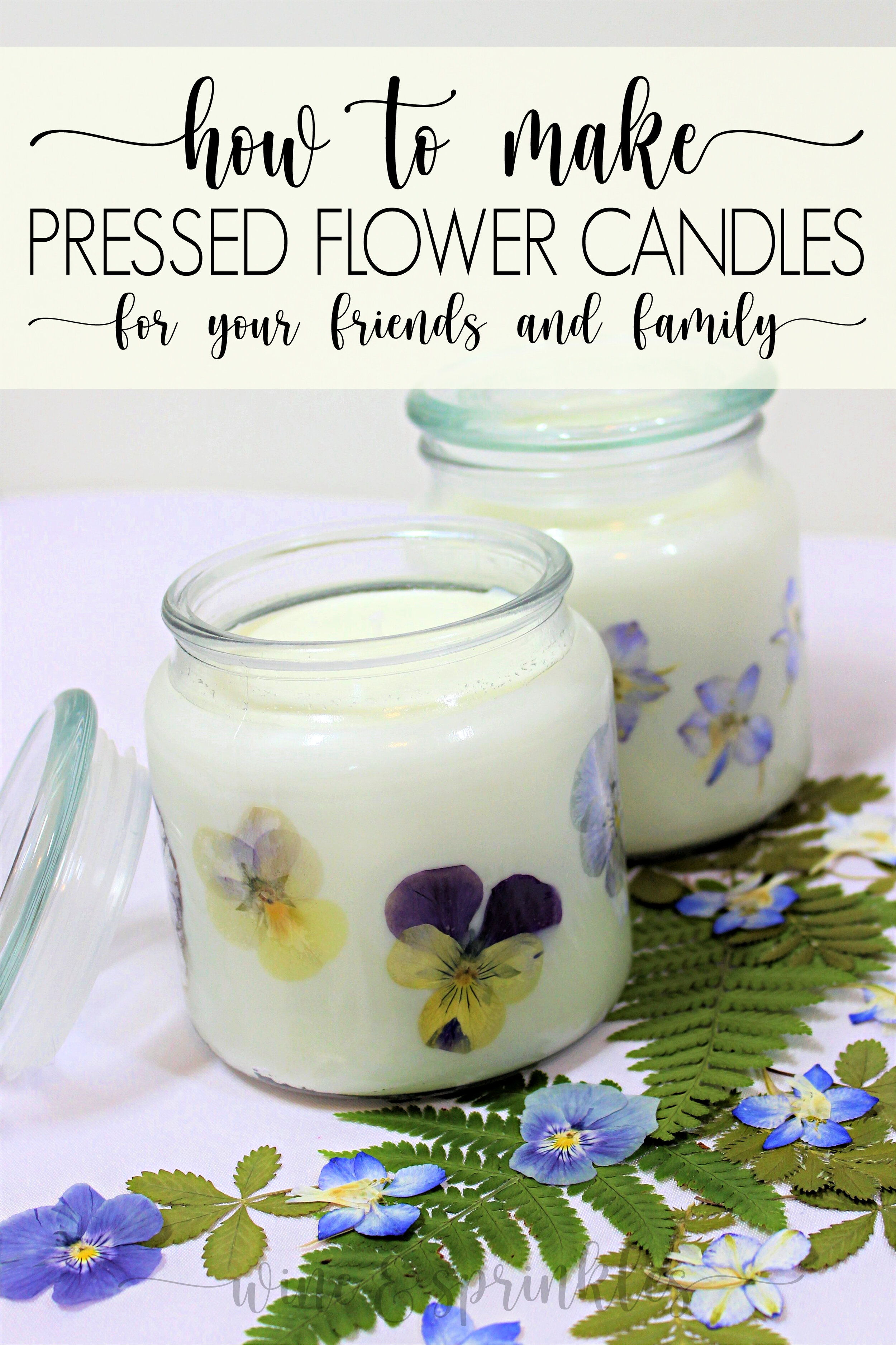 DIY Dried Pressed Flower Wall Soy Wax Scented Candles