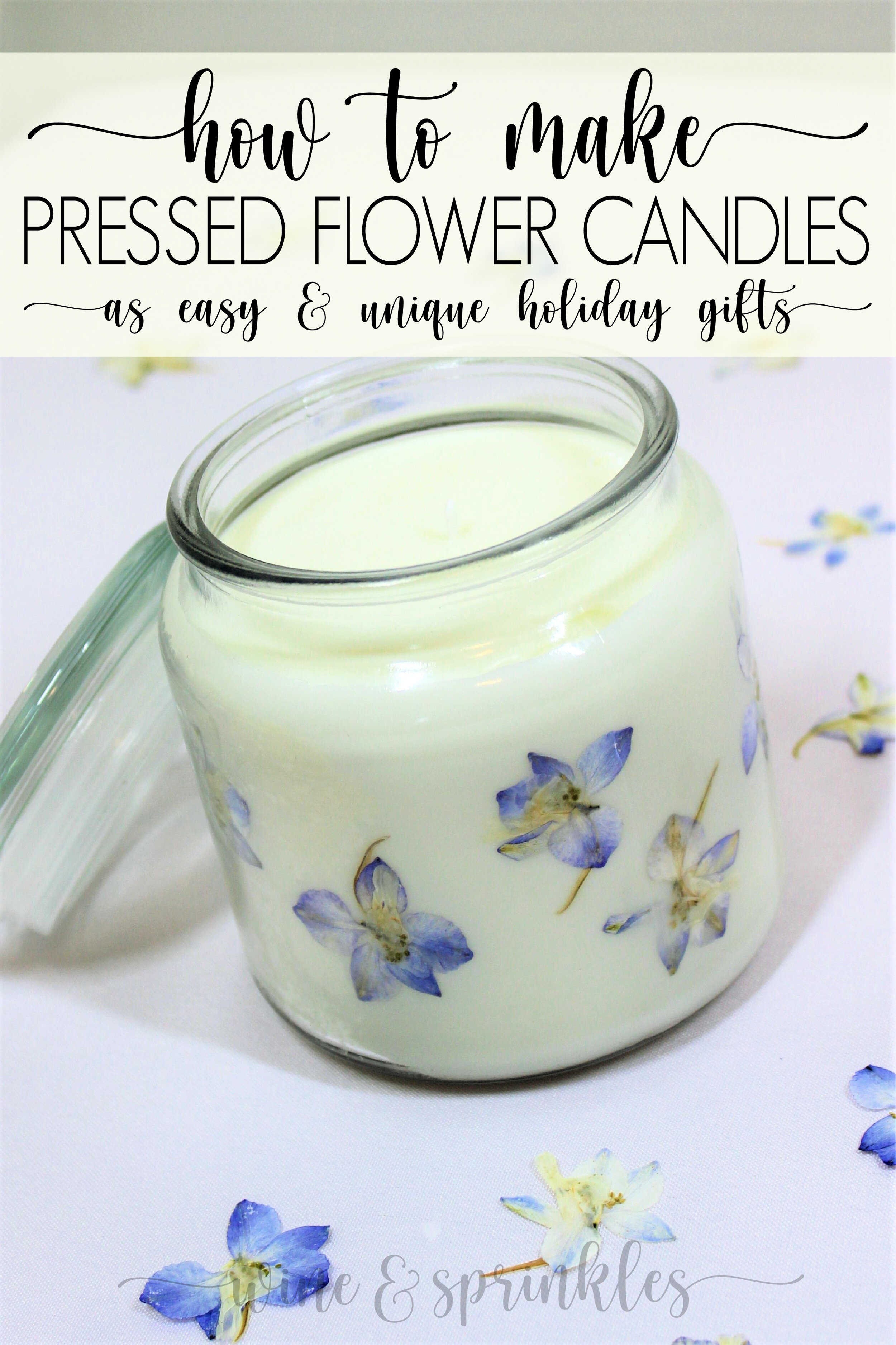 DIY Dried Pressed Flower Wall Soy Wax Scented Candles