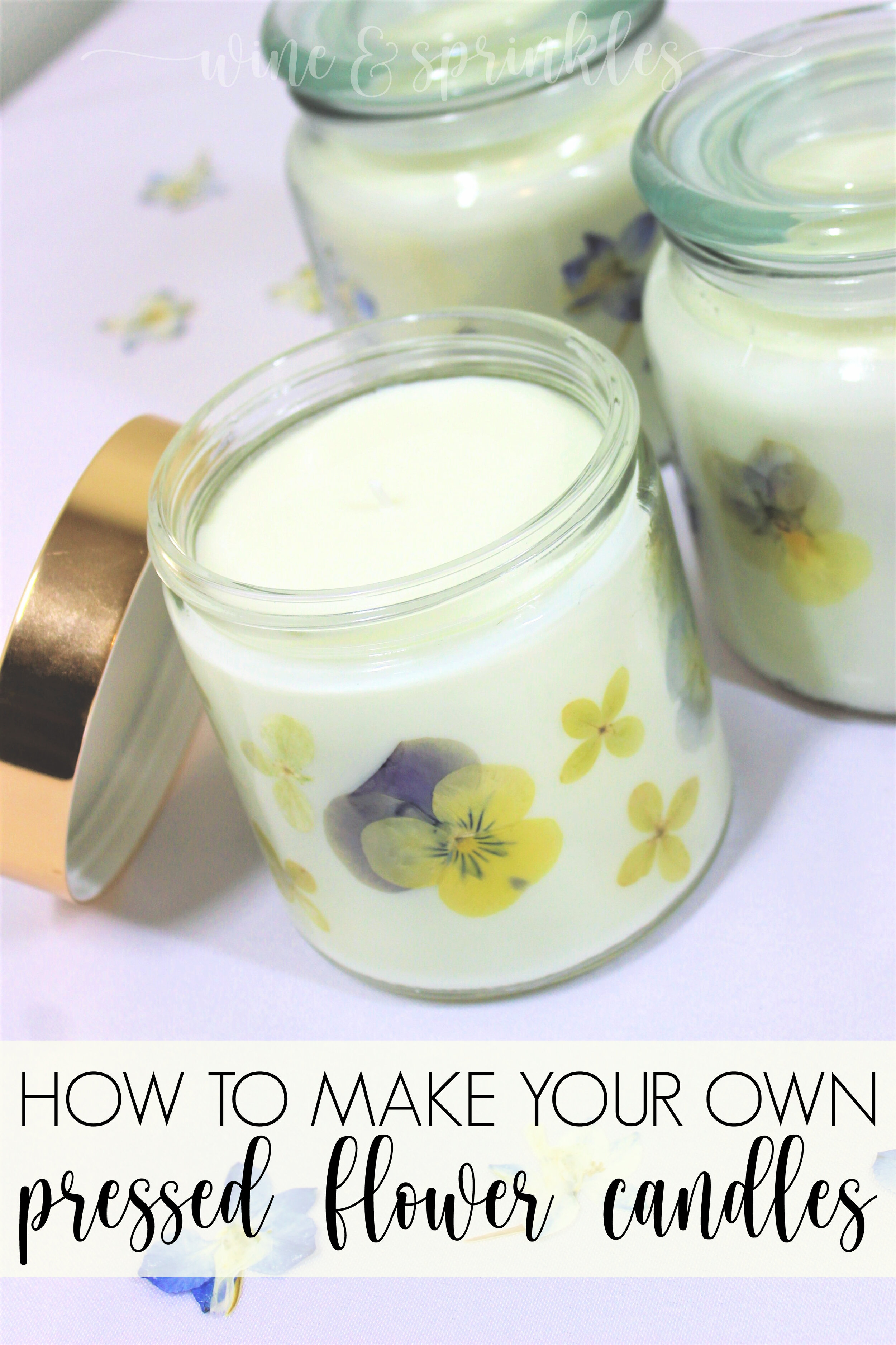 DIY Dried Pressed Flower Wall Soy Wax Scented Candles