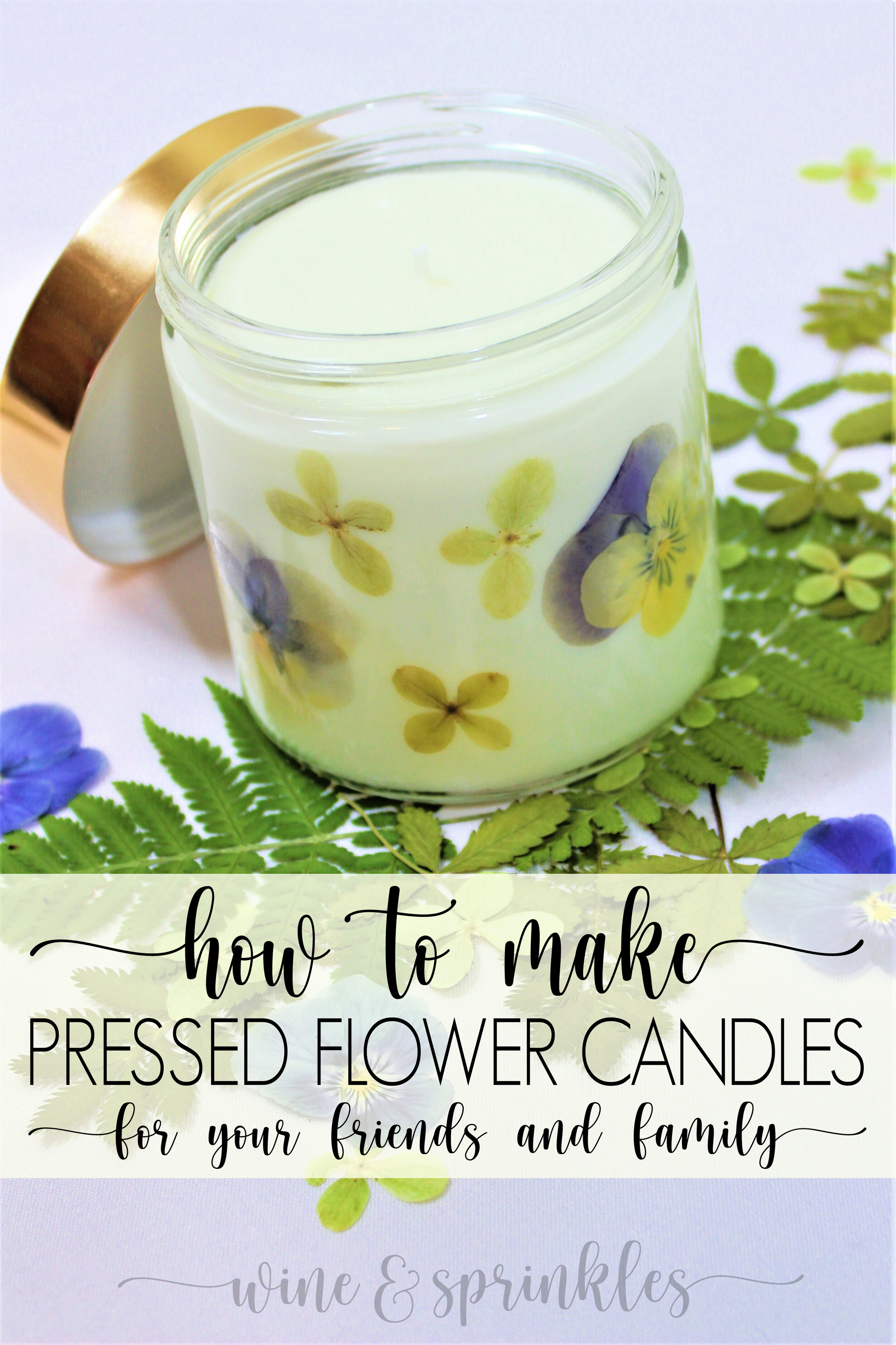 DIY Dried Pressed Flower Wall Soy Wax Scented Candles