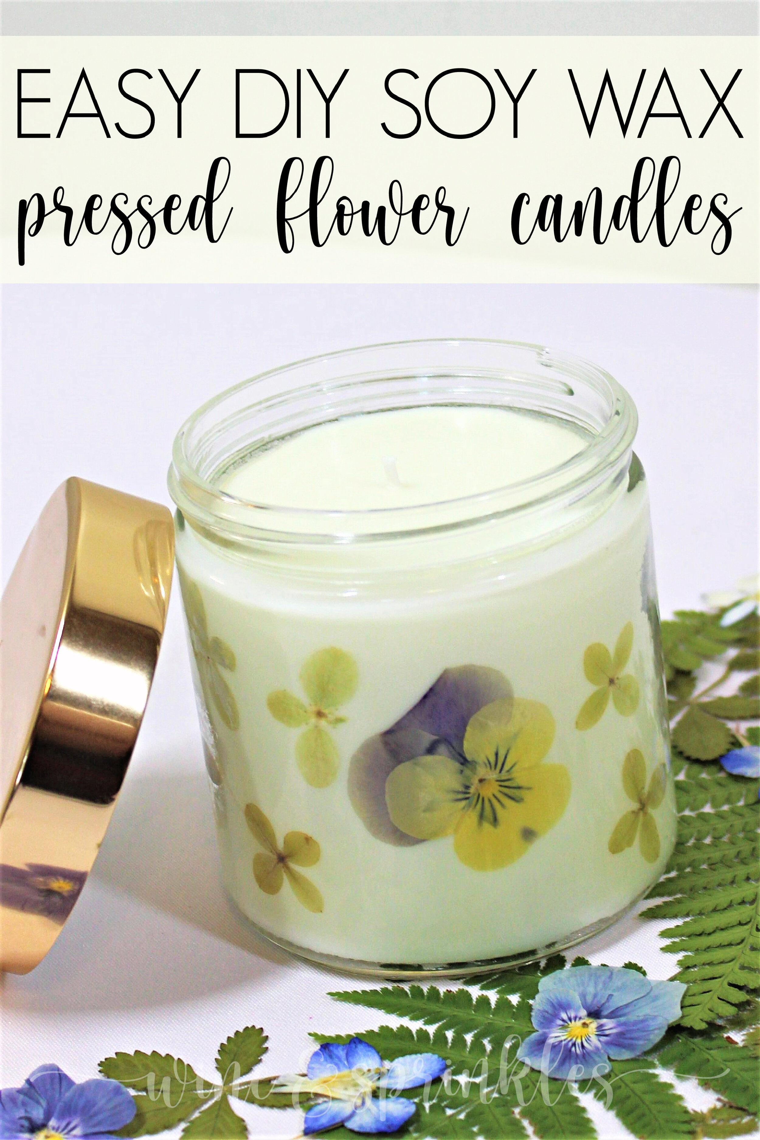 DIY Dried Pressed Flower Wall Soy Wax Scented Candles