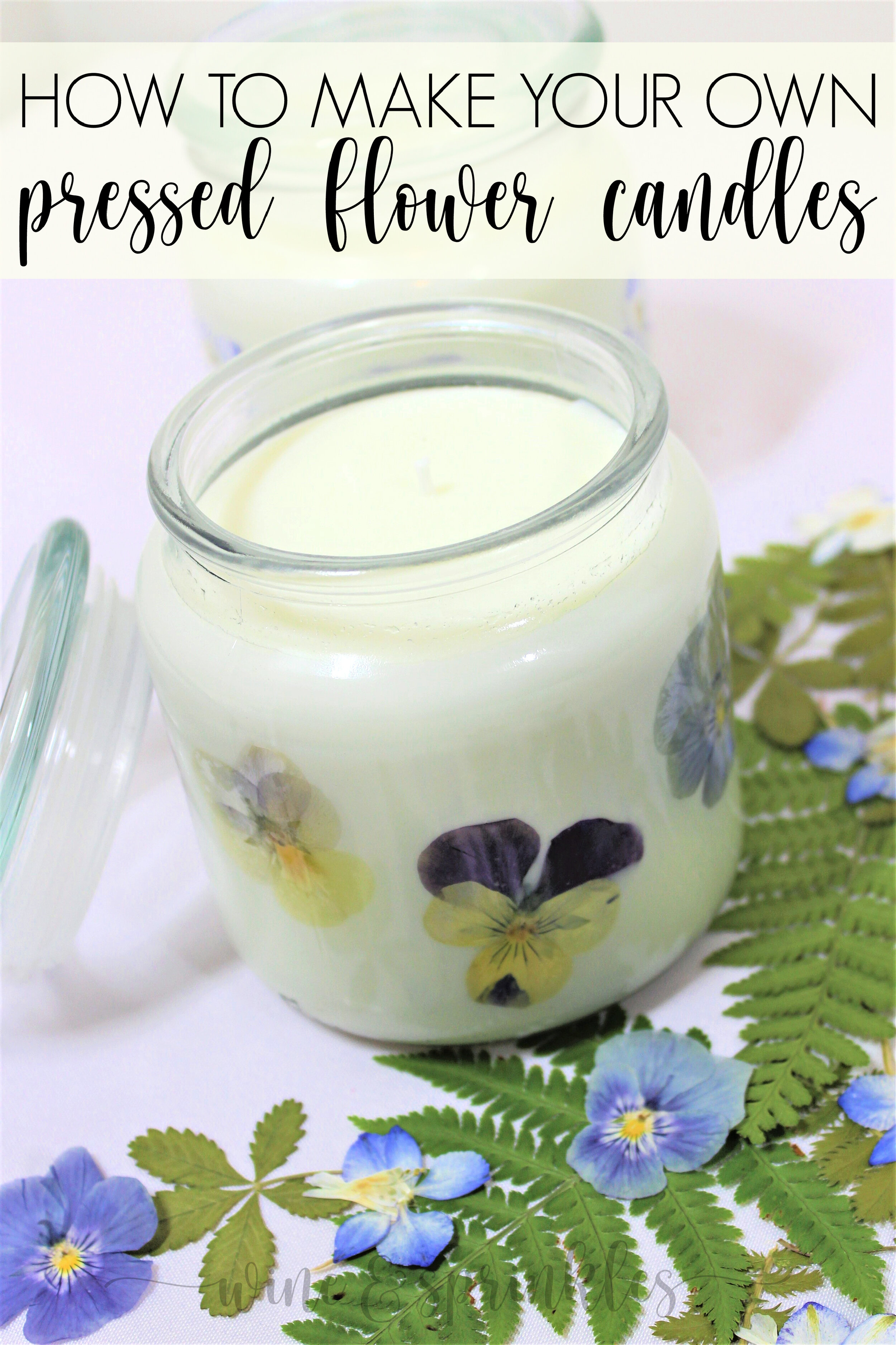 DIY Dried Pressed Flower Wall Soy Wax Scented Candles